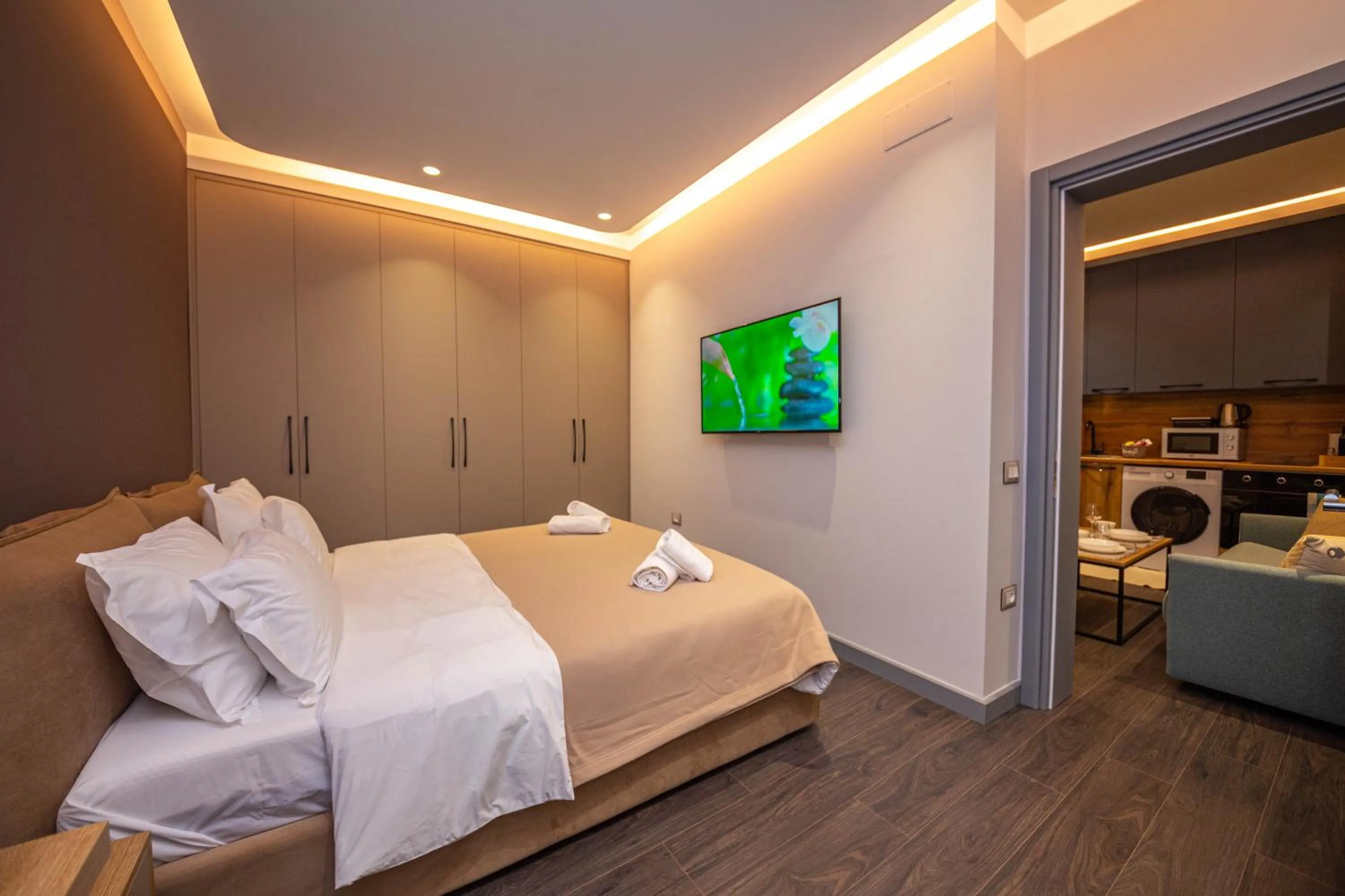 Living room, Bed in Blloku Unique Apartments