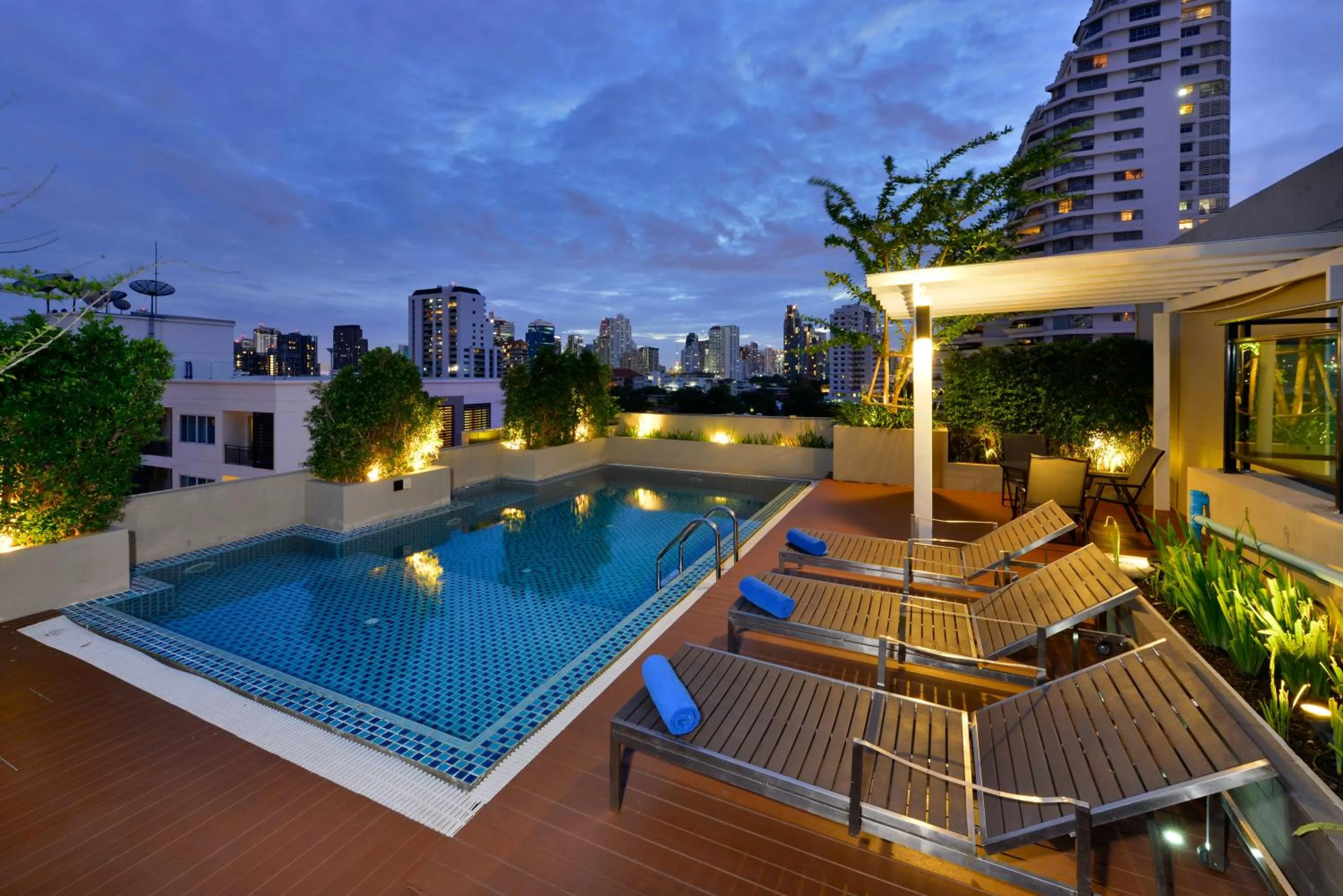 Pool view in Ramada by Wyndham Bangkok Ten Ekamai Residences