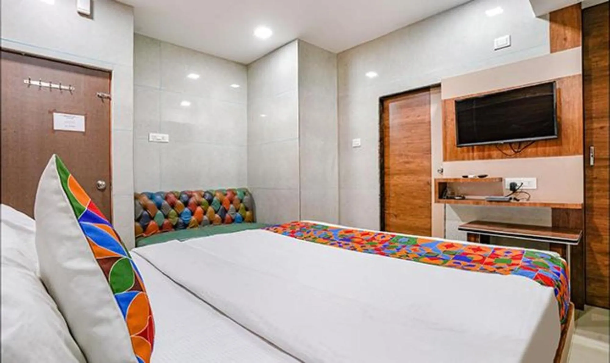 Bed in FabHotel White Gold - Nr Mahape