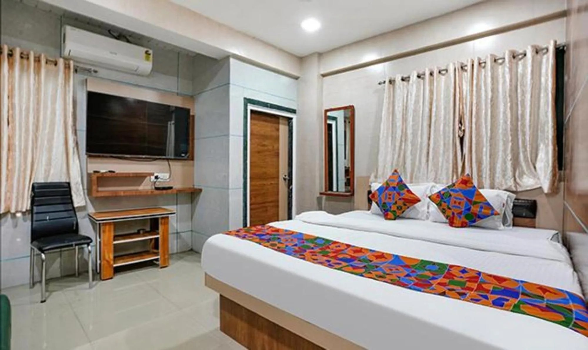 Bed in FabHotel White Gold - Nr Mahape
