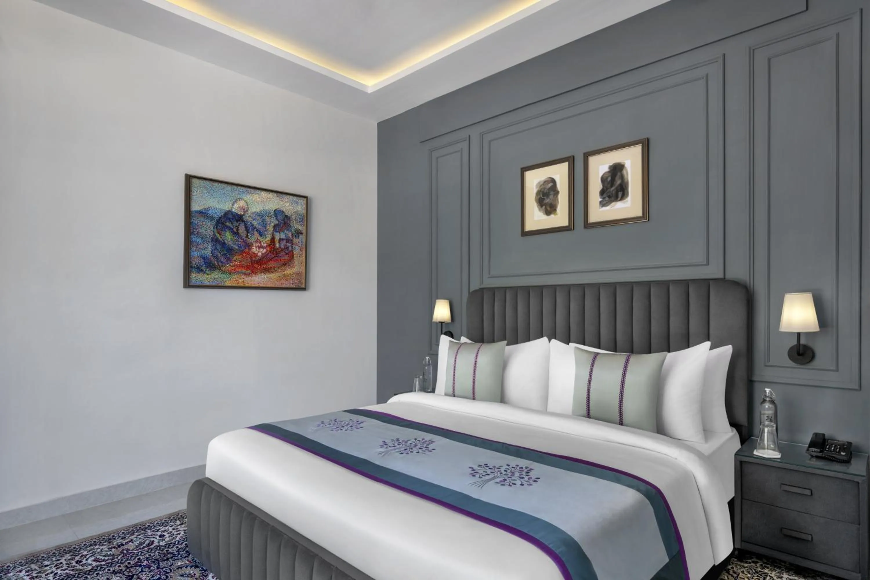 Bed in juSTa Rasa Retreat & Spa Rishikesh