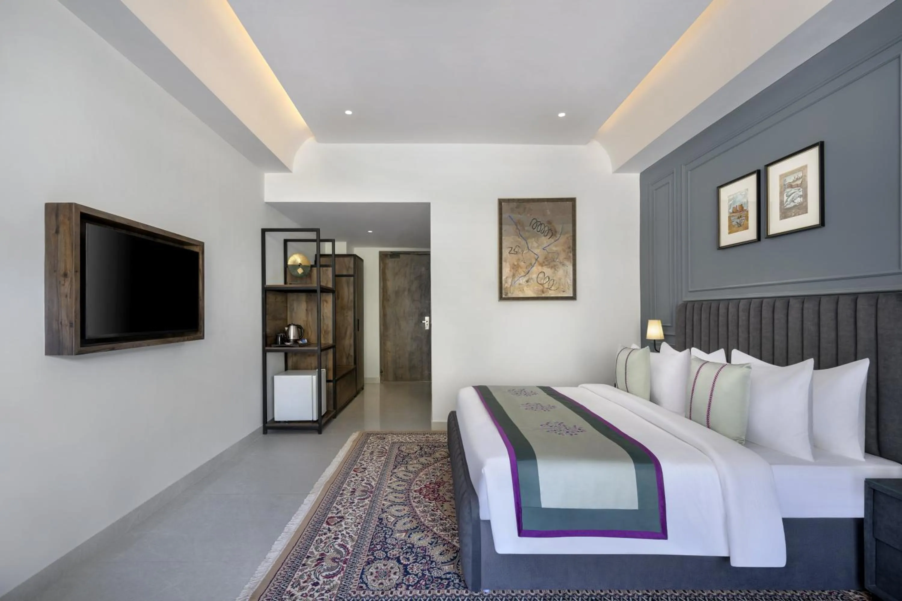 Bed in juSTa Rasa Retreat & Spa Rishikesh