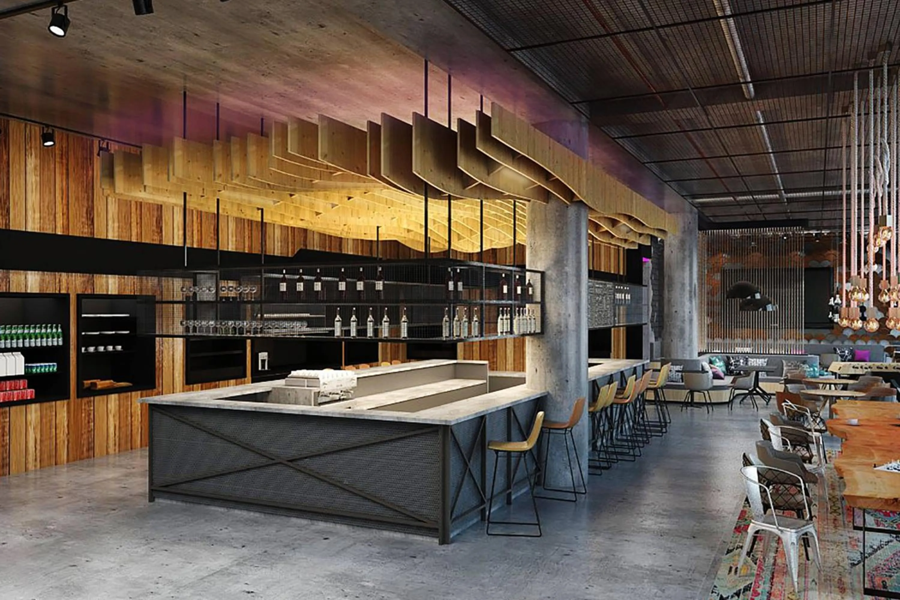 Lounge or bar in Moxy Szczecin City