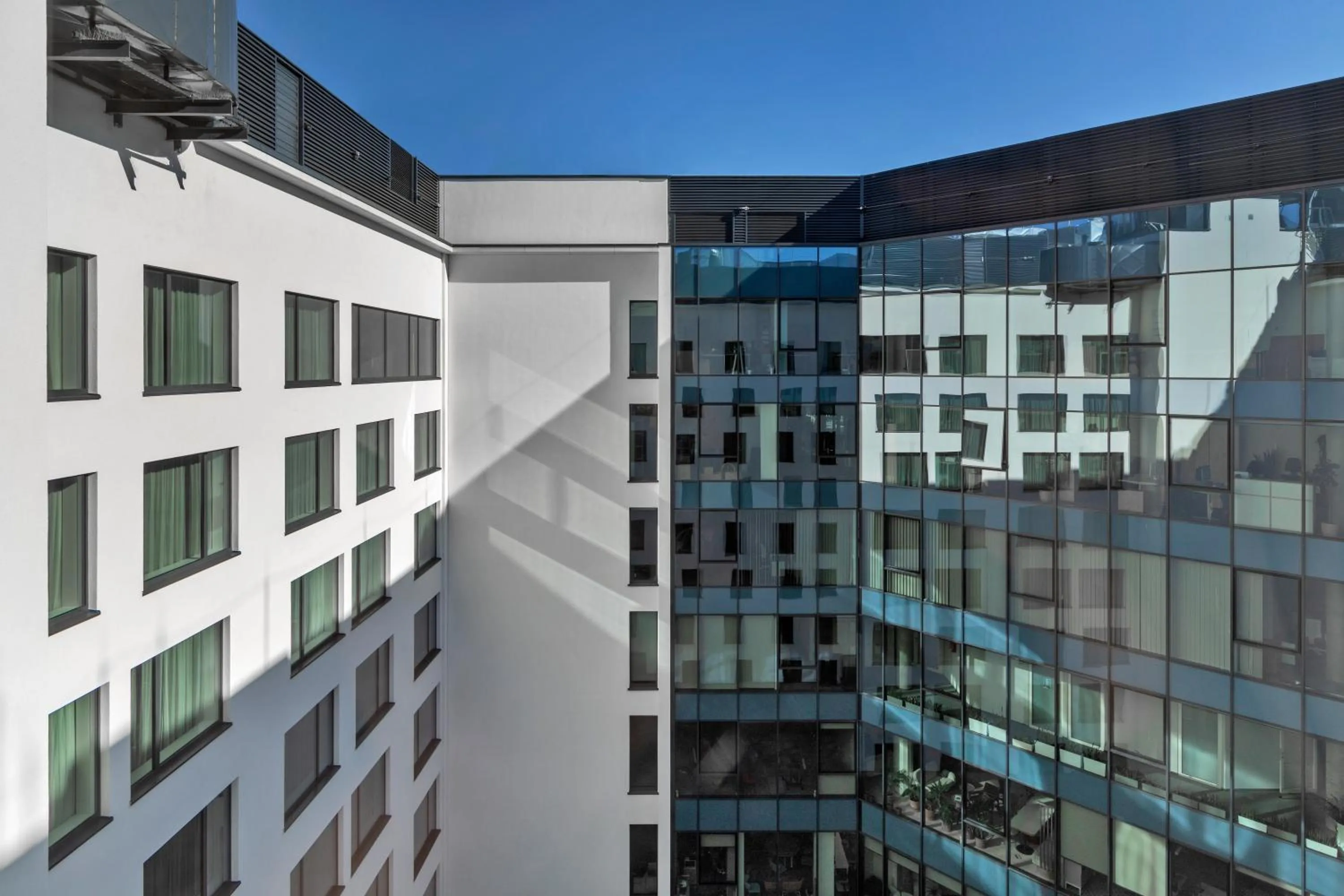 Inner courtyard view in Moxy Szczecin City