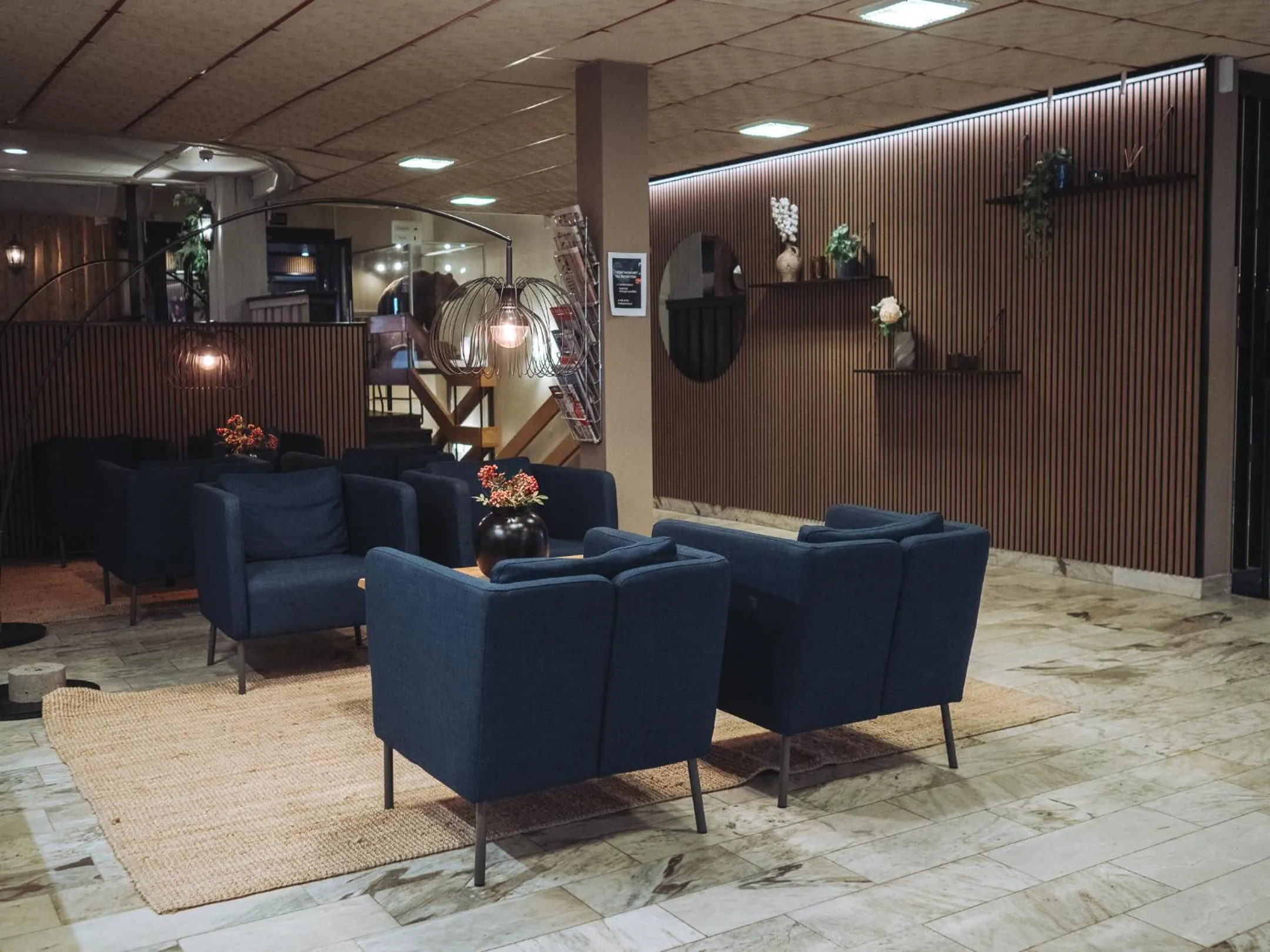 Seating area in Hotell Tjamstan Malå