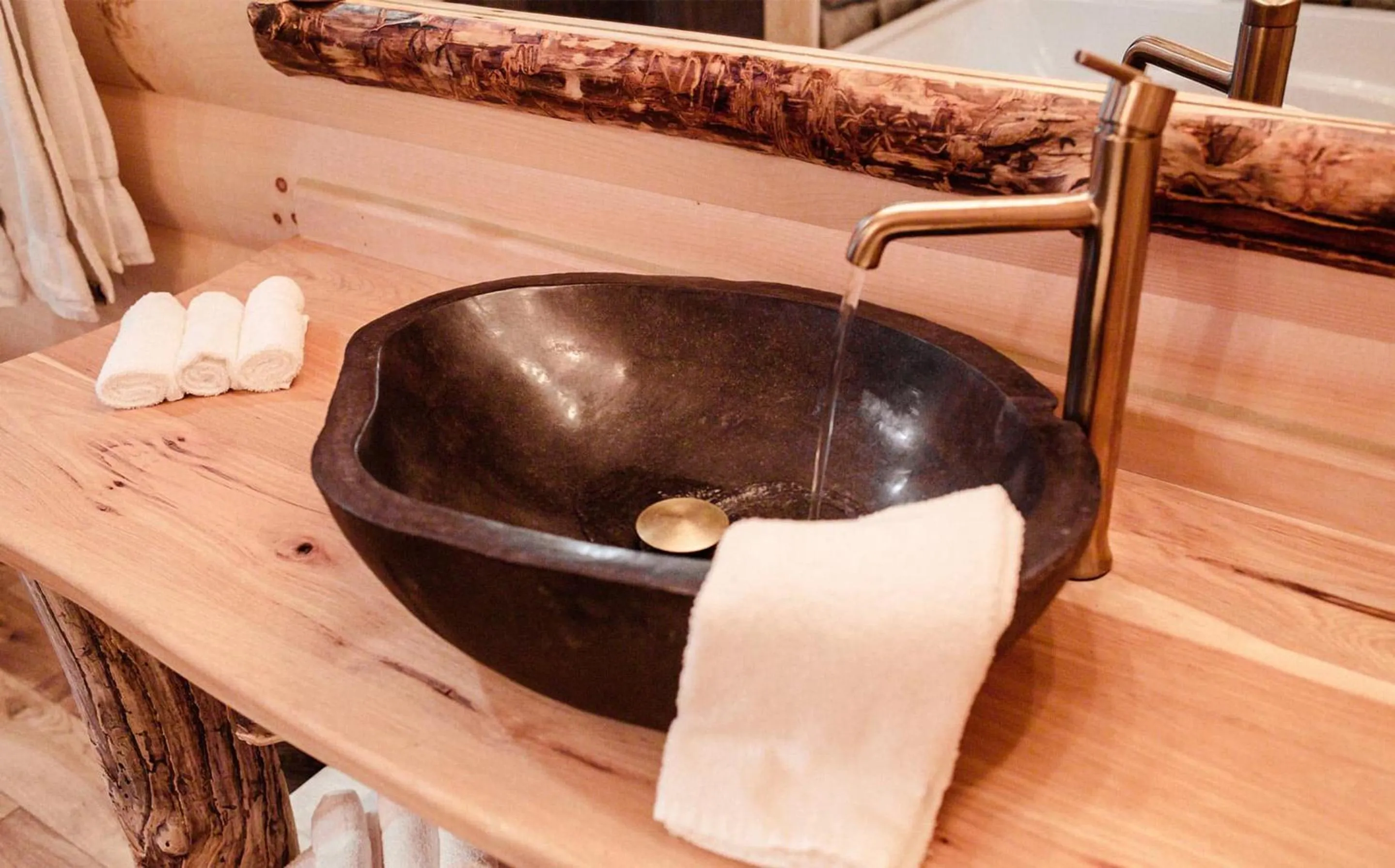 Bathroom in Treehouse #1 by Amish Country Lodging