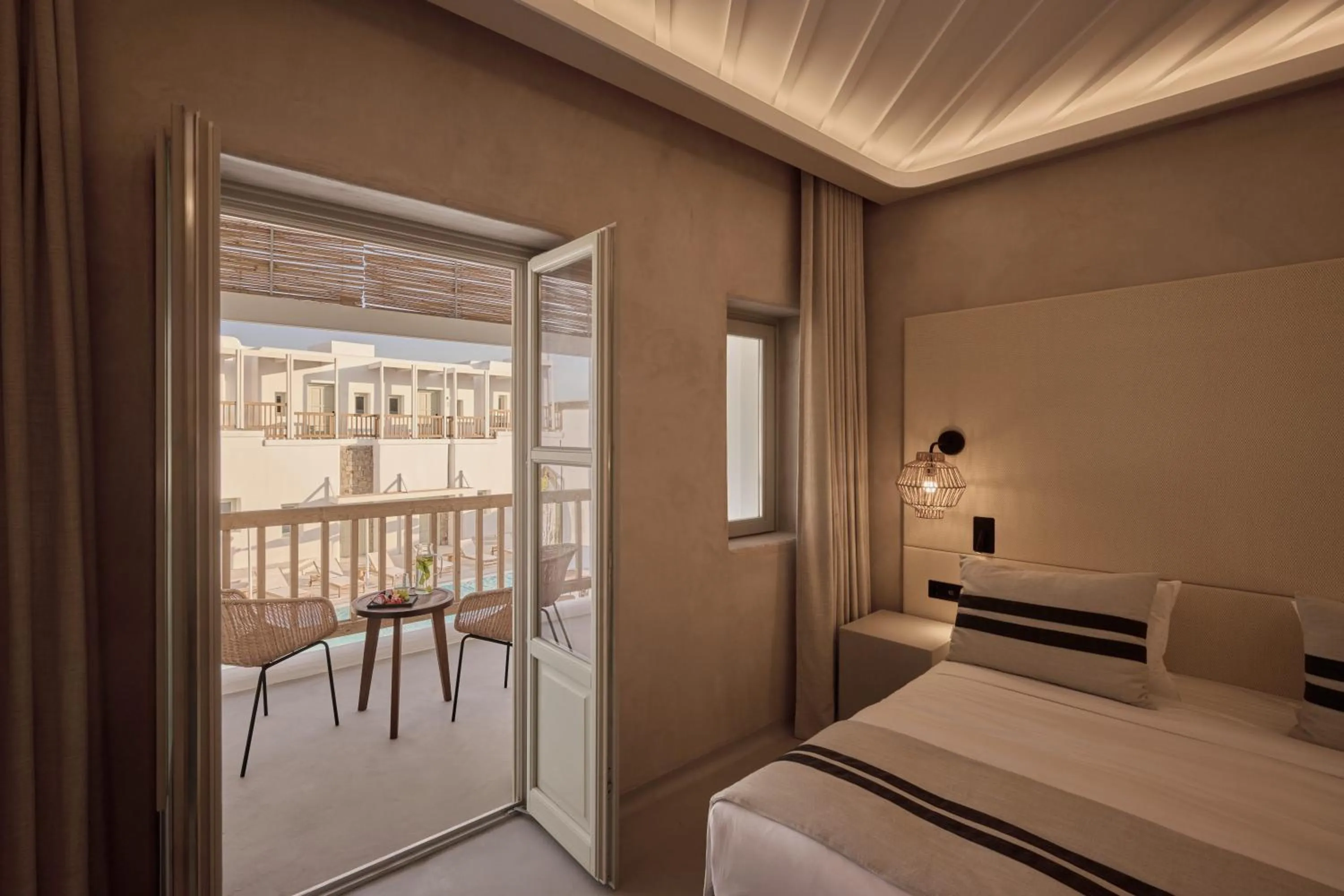 Bed in Yi Hotel Mykonos