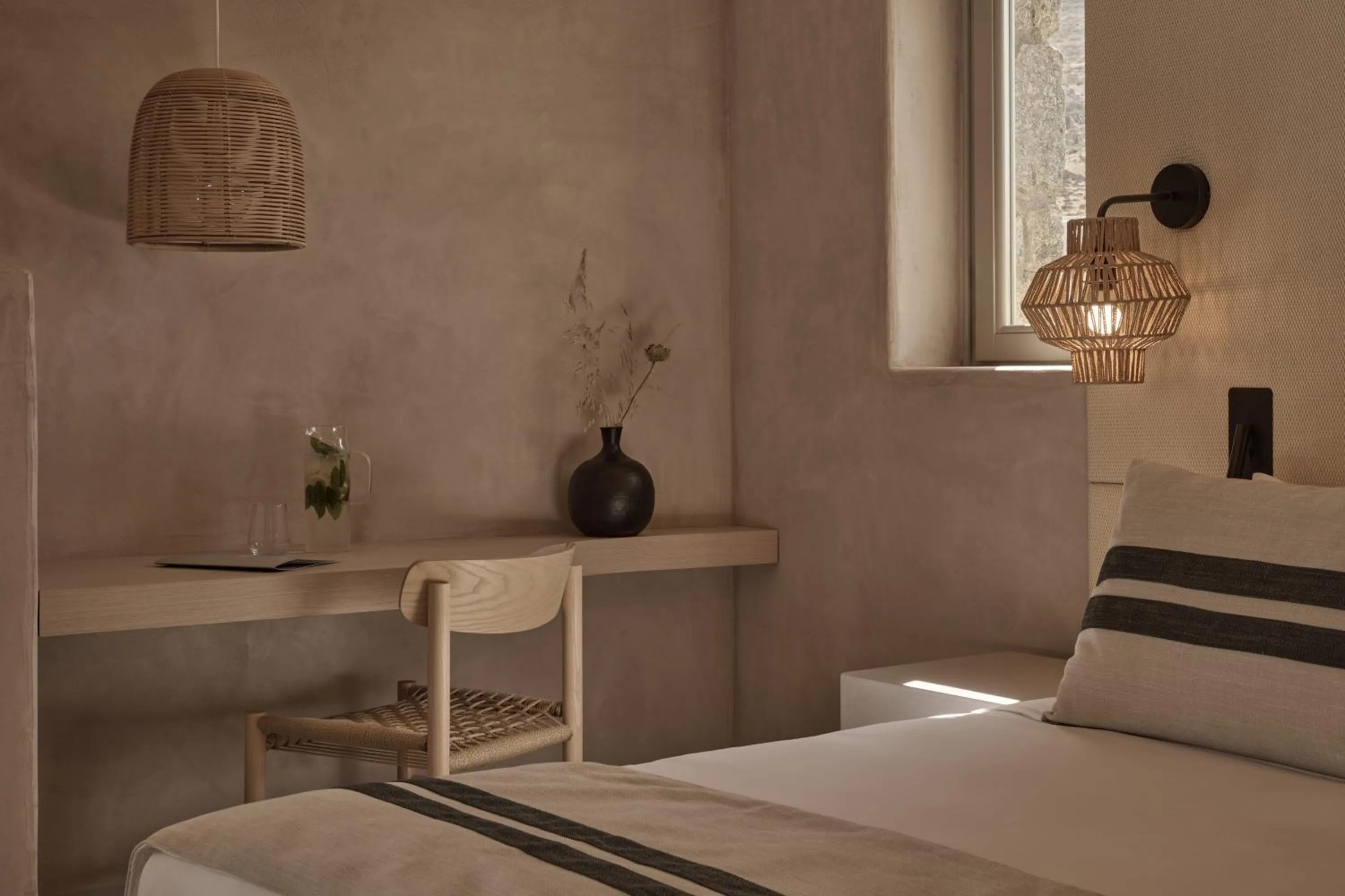 Bed in Yi Hotel Mykonos