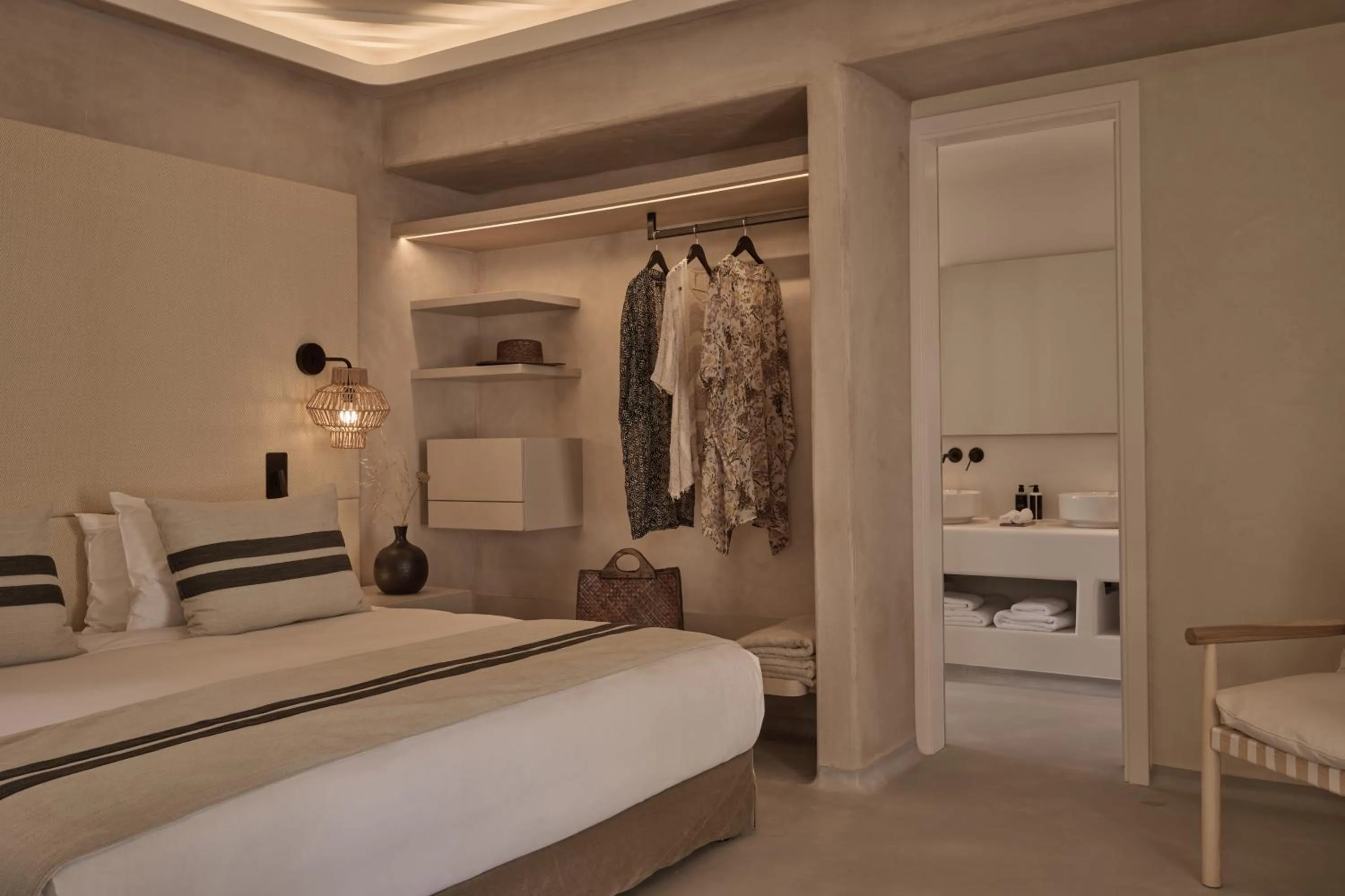 Bed in Yi Hotel Mykonos