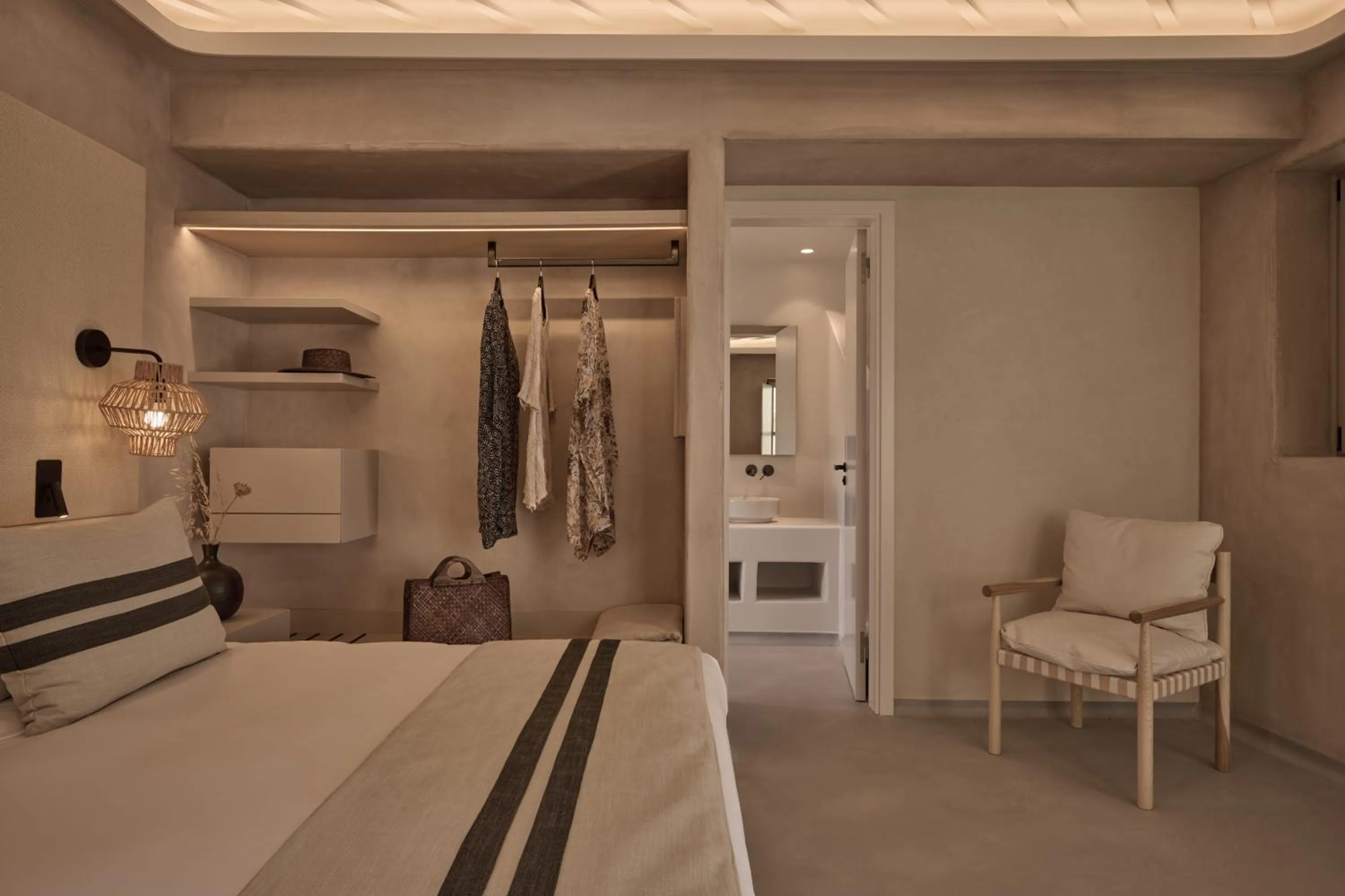 Bed in Yi Hotel Mykonos