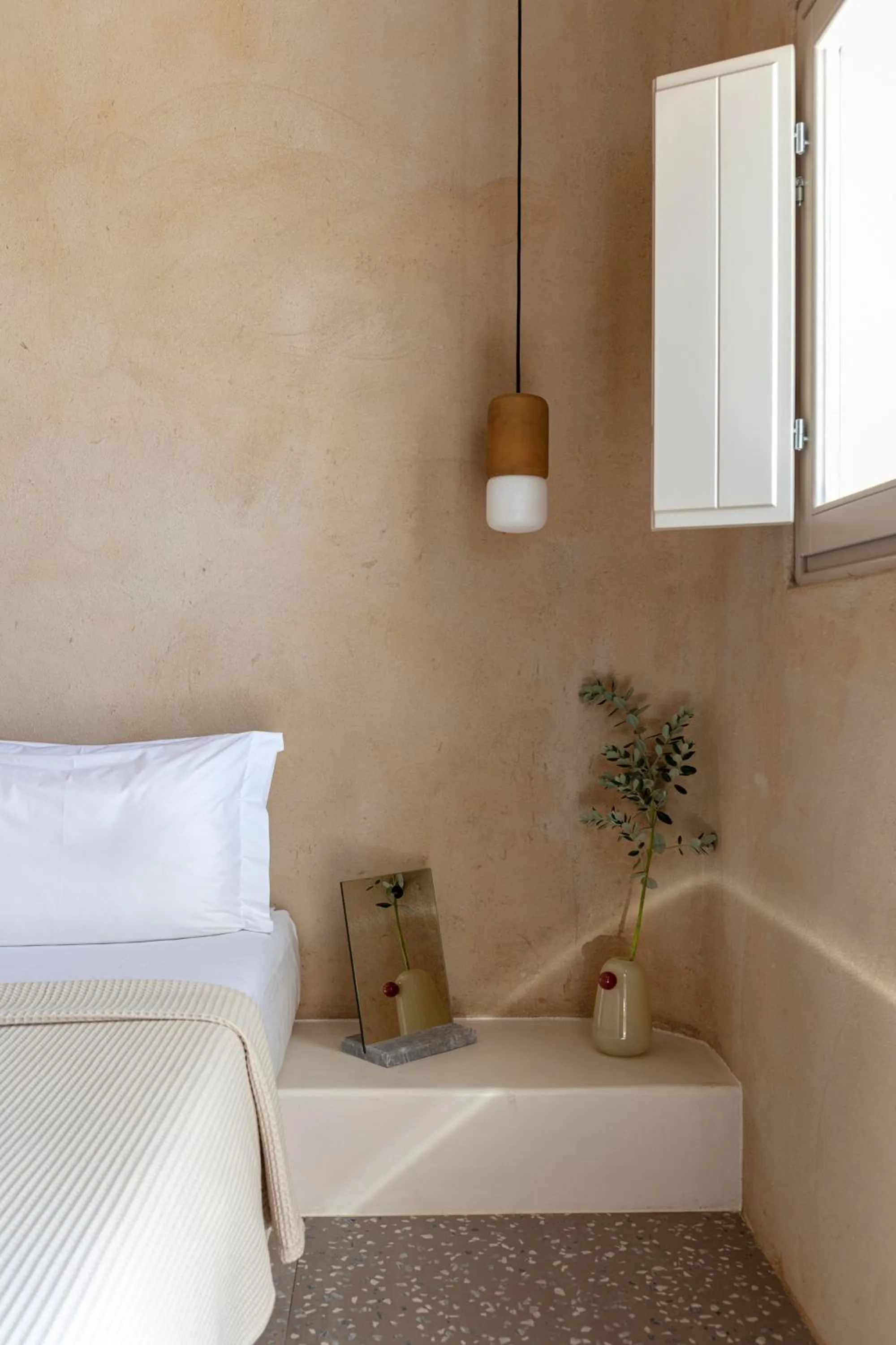 Bedroom, Bed in Ethos Vegan Suites Fira, Santorini