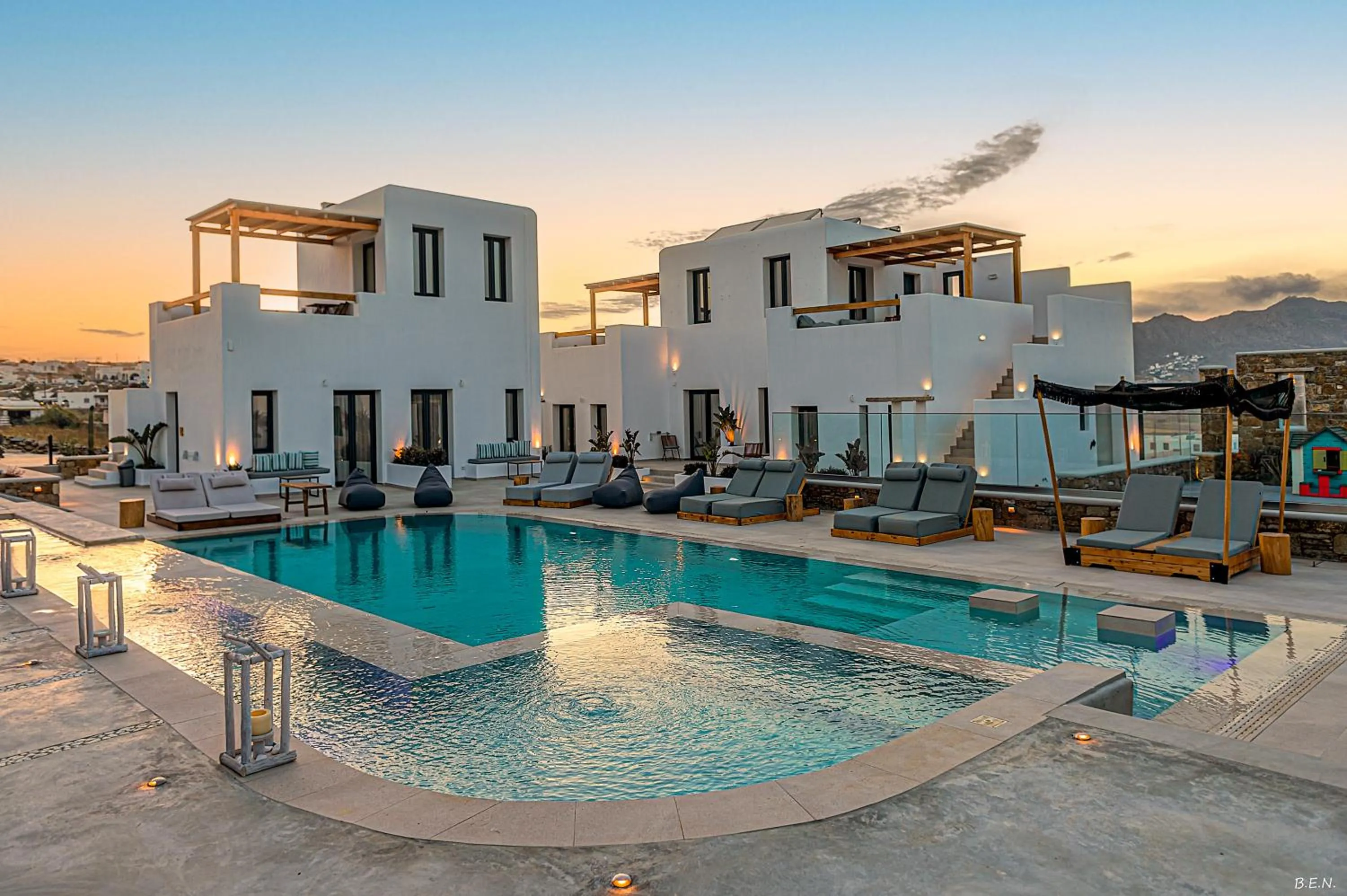 Pool view in Le Palme Mykonos