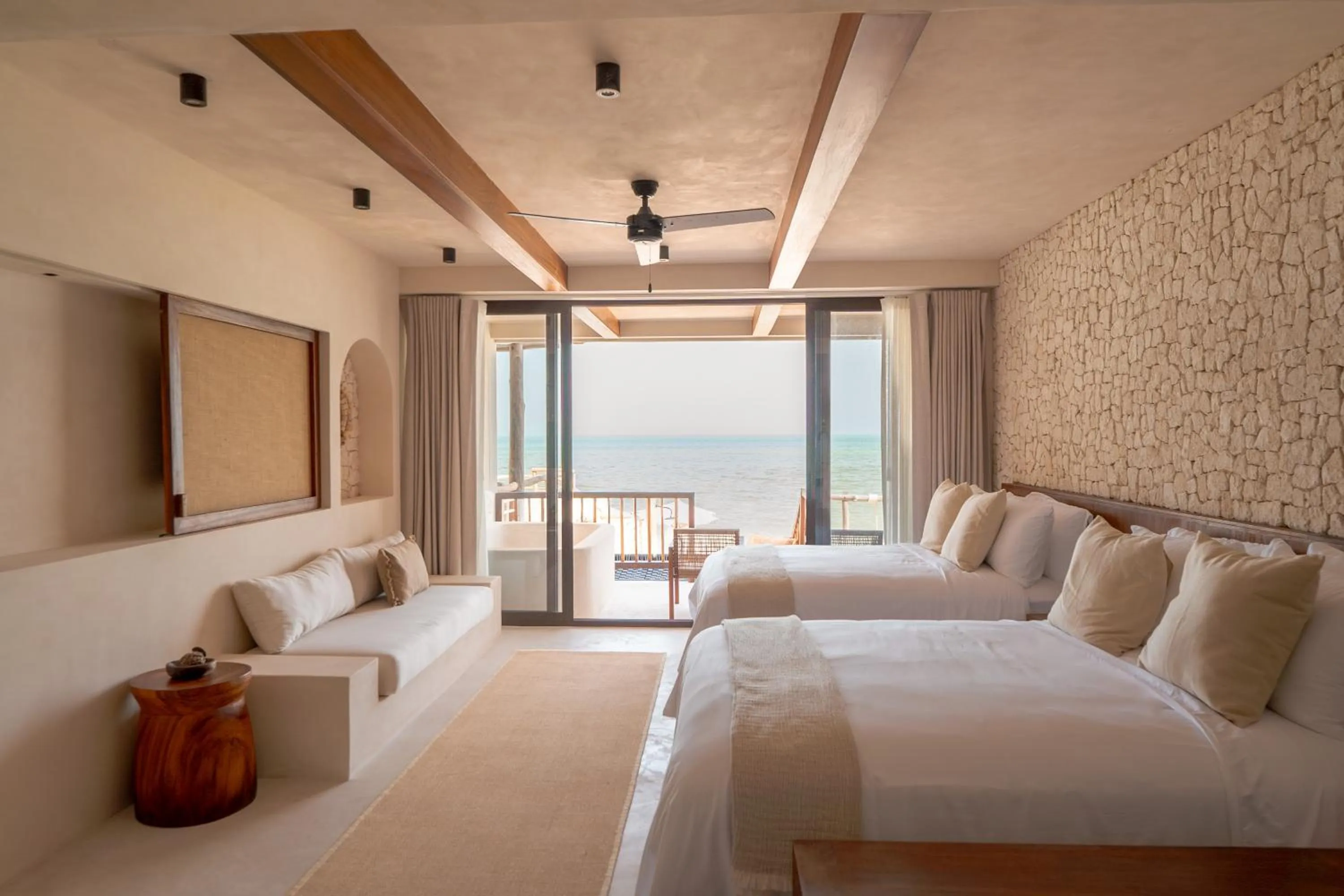 View (from property/room), Bed in Hotel Boutique Casa Muuch Holbox