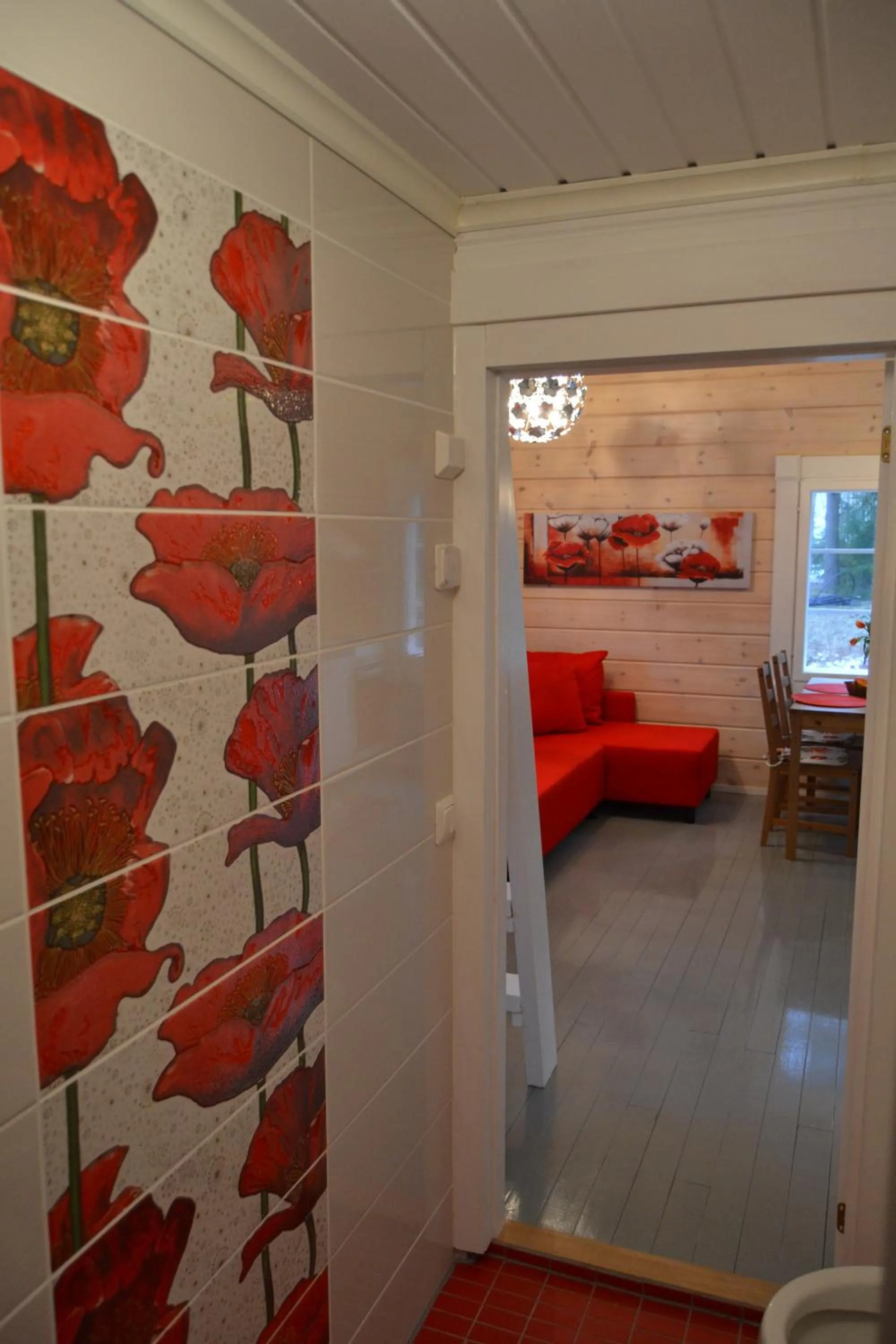 Bathroom, Bed in Pikku Torppa Cottage