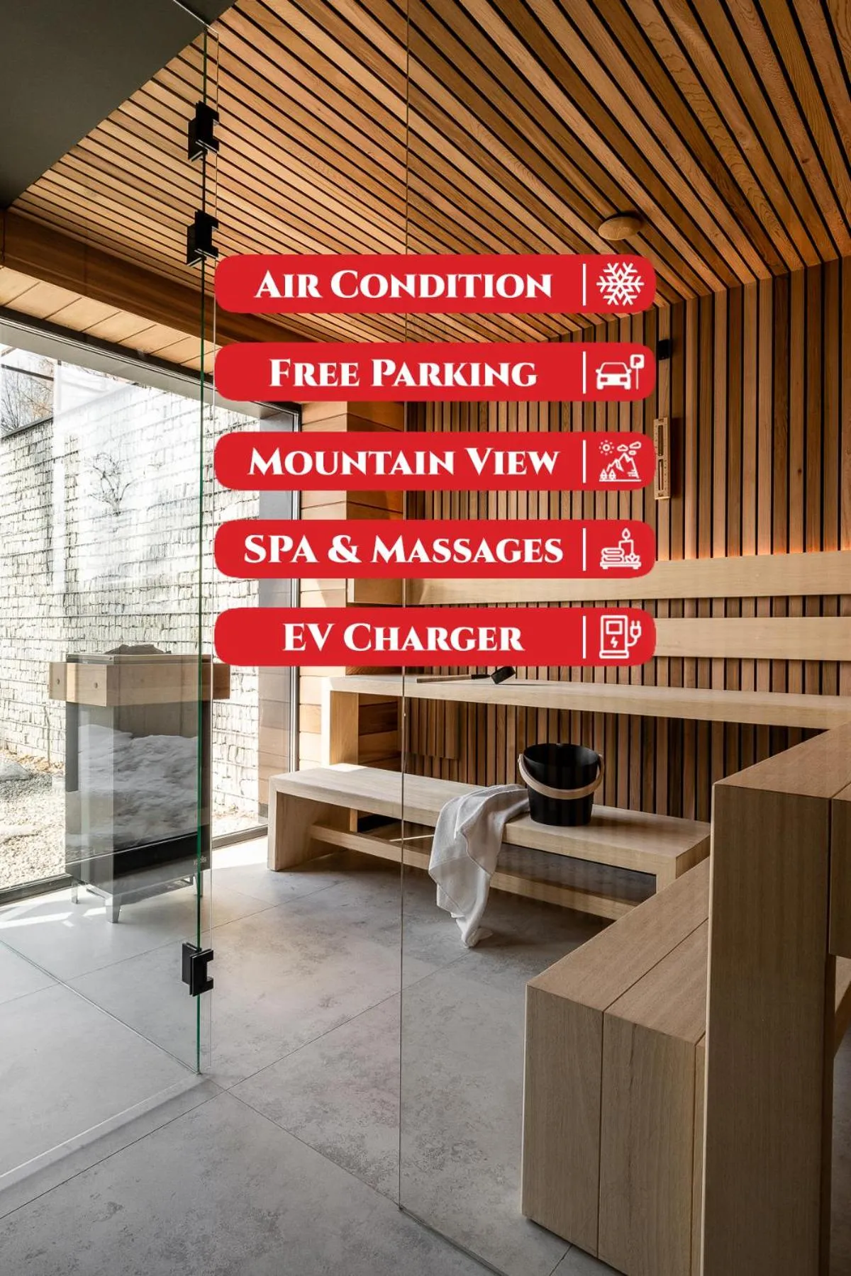 Sauna in Villa T Apartments & SPA