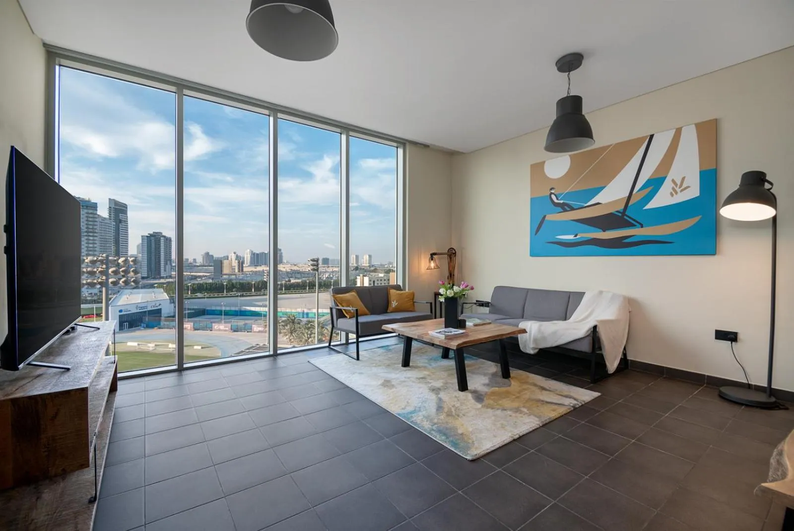 Living room in Emirates Sports Hotel, Dubai Sports City