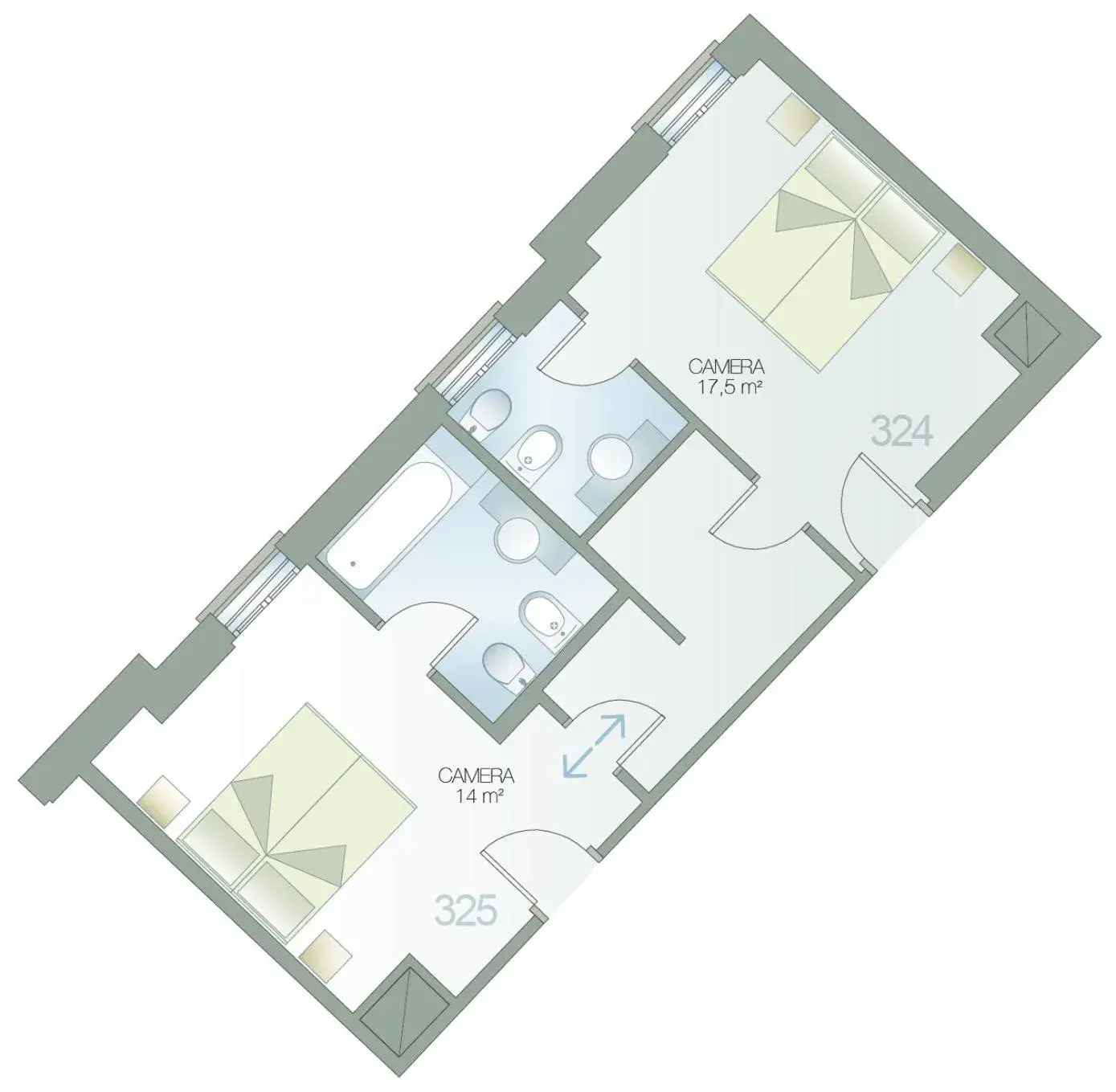 Two Connecting Rooms in Hotel Igea Two Connecting Rooms in Hotel Igea