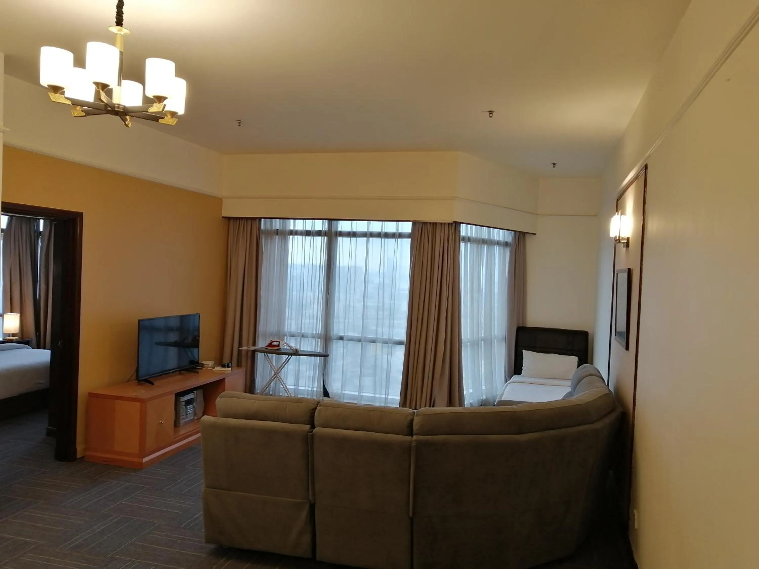 Living room in Kl landmark apartment at berjay Times square