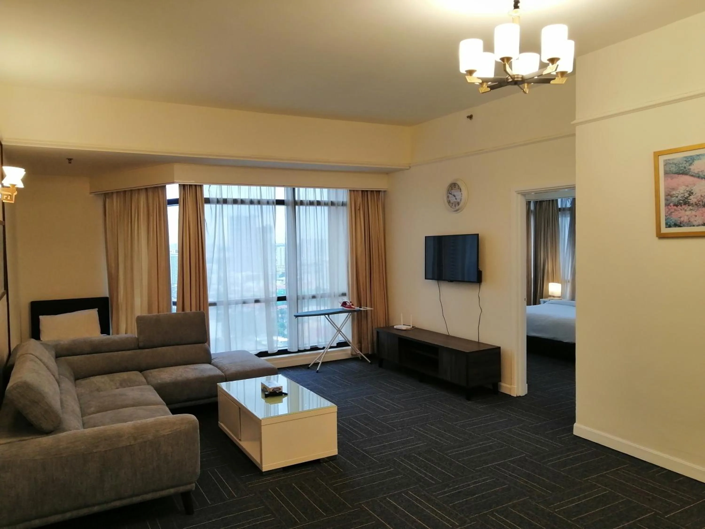 Living room in Kl landmark apartment at berjay Times square