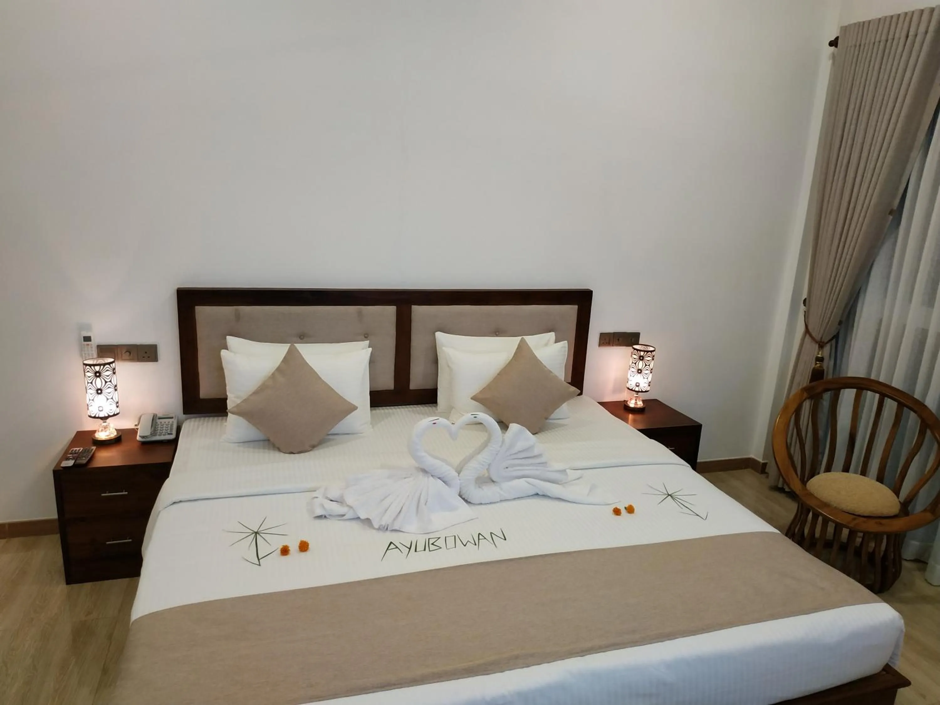 Bed in Sigiriya Cashew Palace Resort