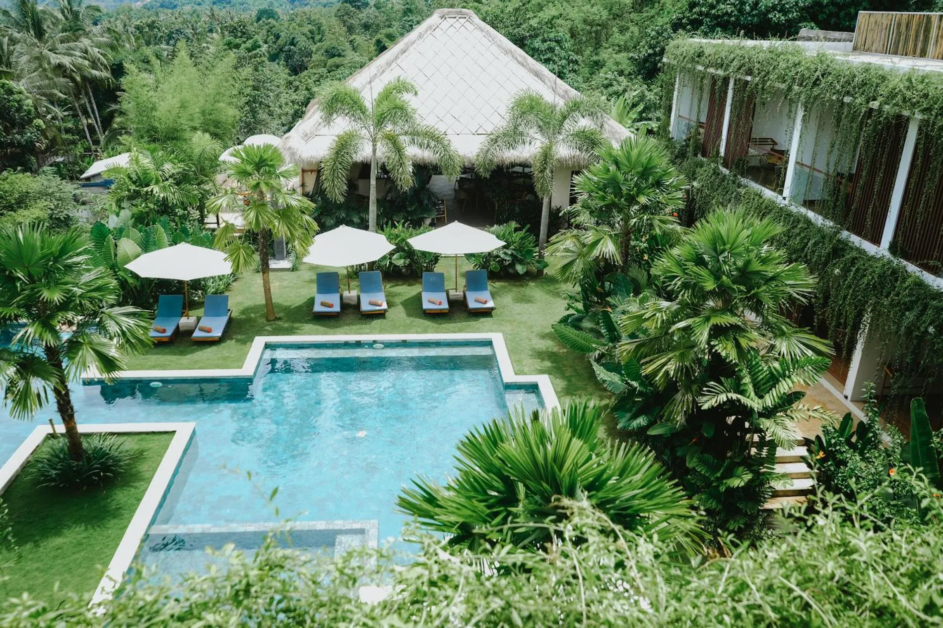 Pool view in PORTER HOTEL - Surf & Yoga Retreat