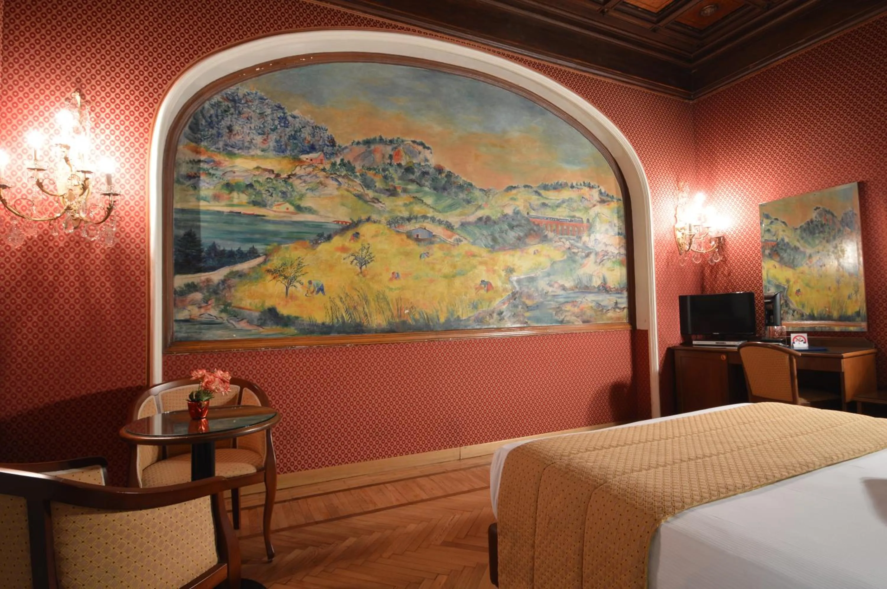 Decorative detail, Bed in Hotel Montecarlo