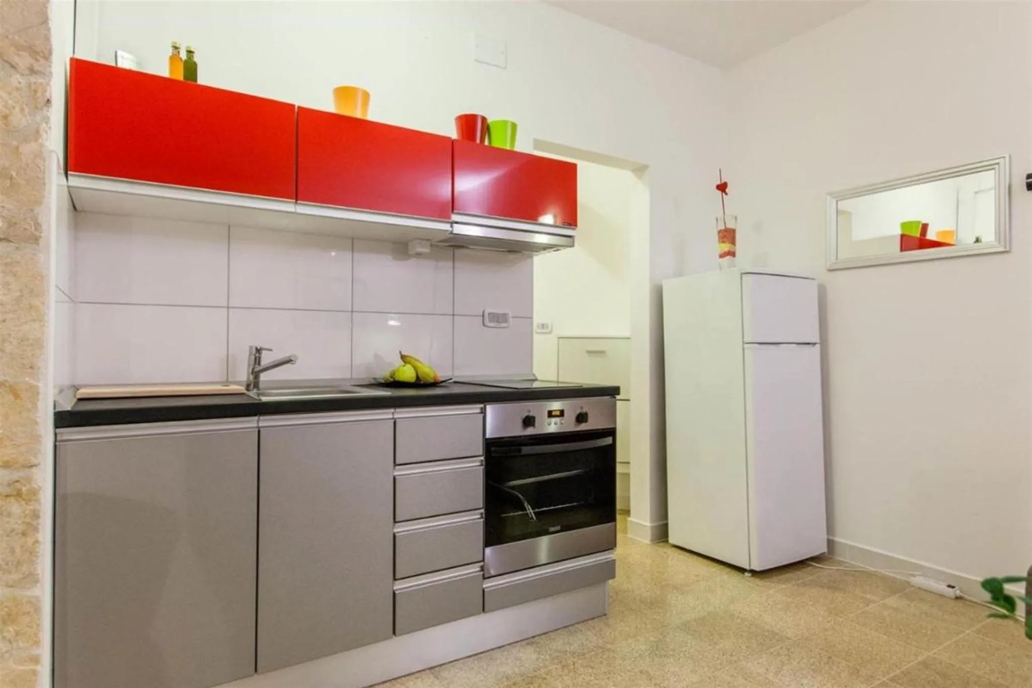 Kitchen or kitchenette in Nice Beach Apartments in Stobrec