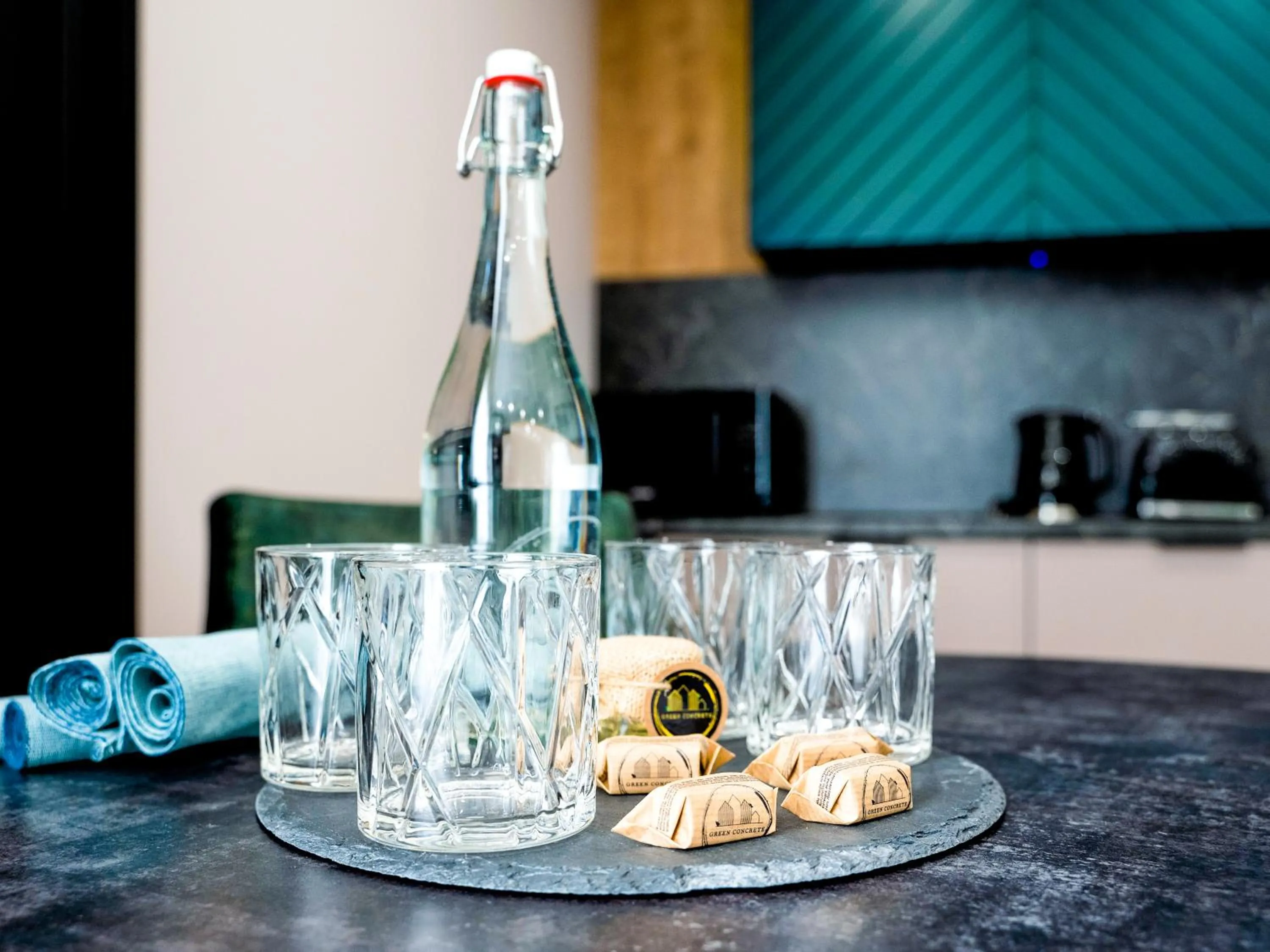 Kitchen or kitchenette in Aparthotel Green Concrete