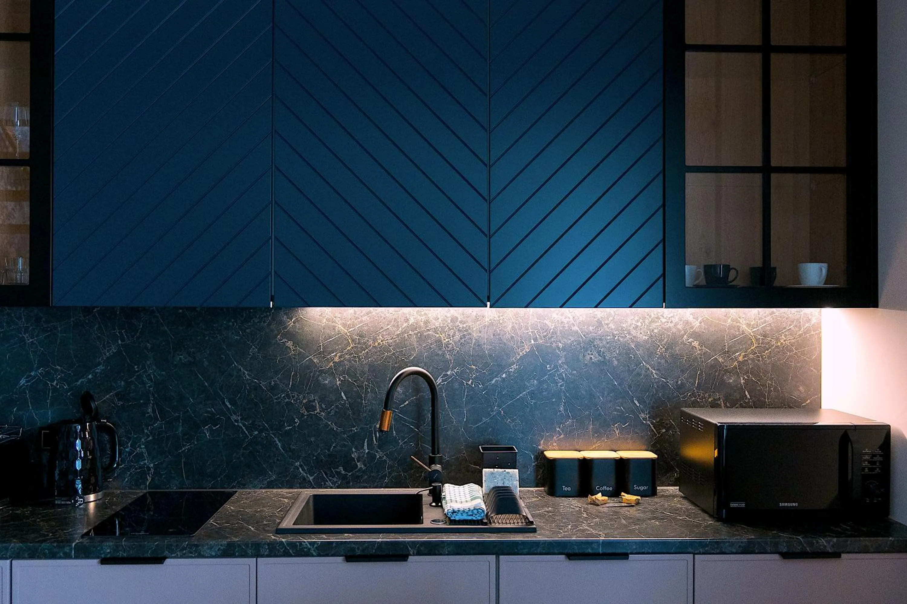 Kitchen or kitchenette in Aparthotel Green Concrete