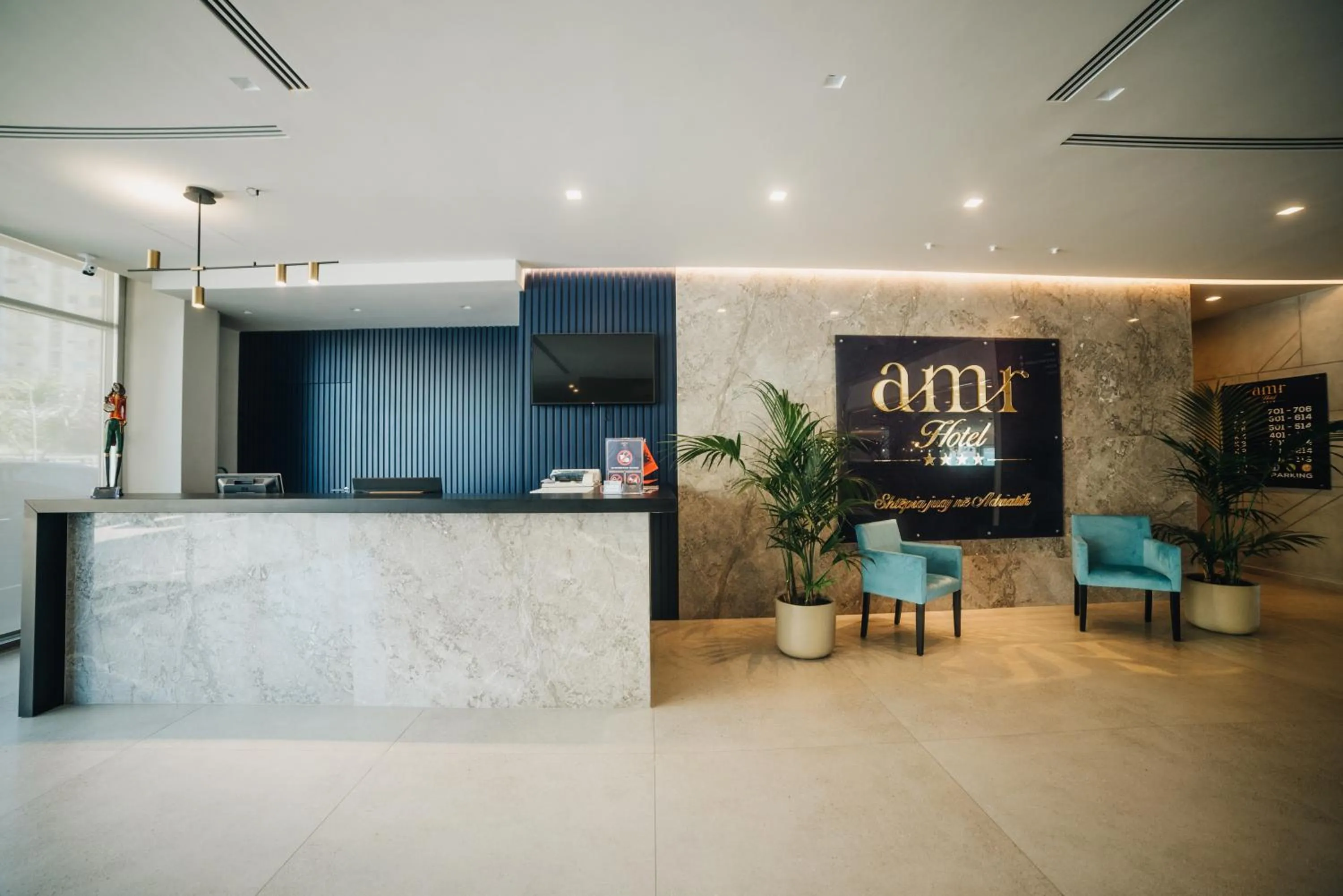 Lobby or reception in AMR Hotel - Durres