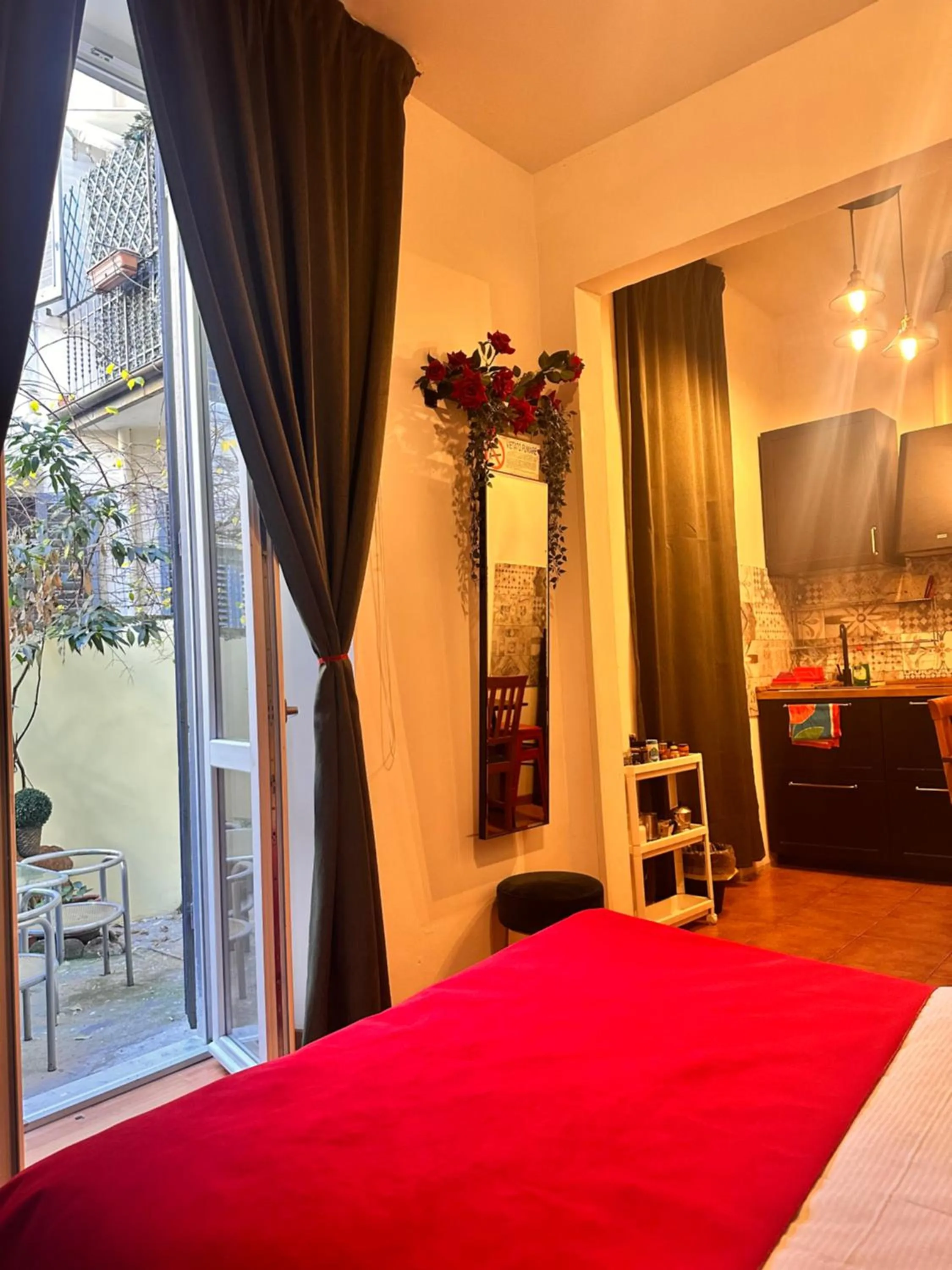 kitchen, Bed in Soggiorno Madrid