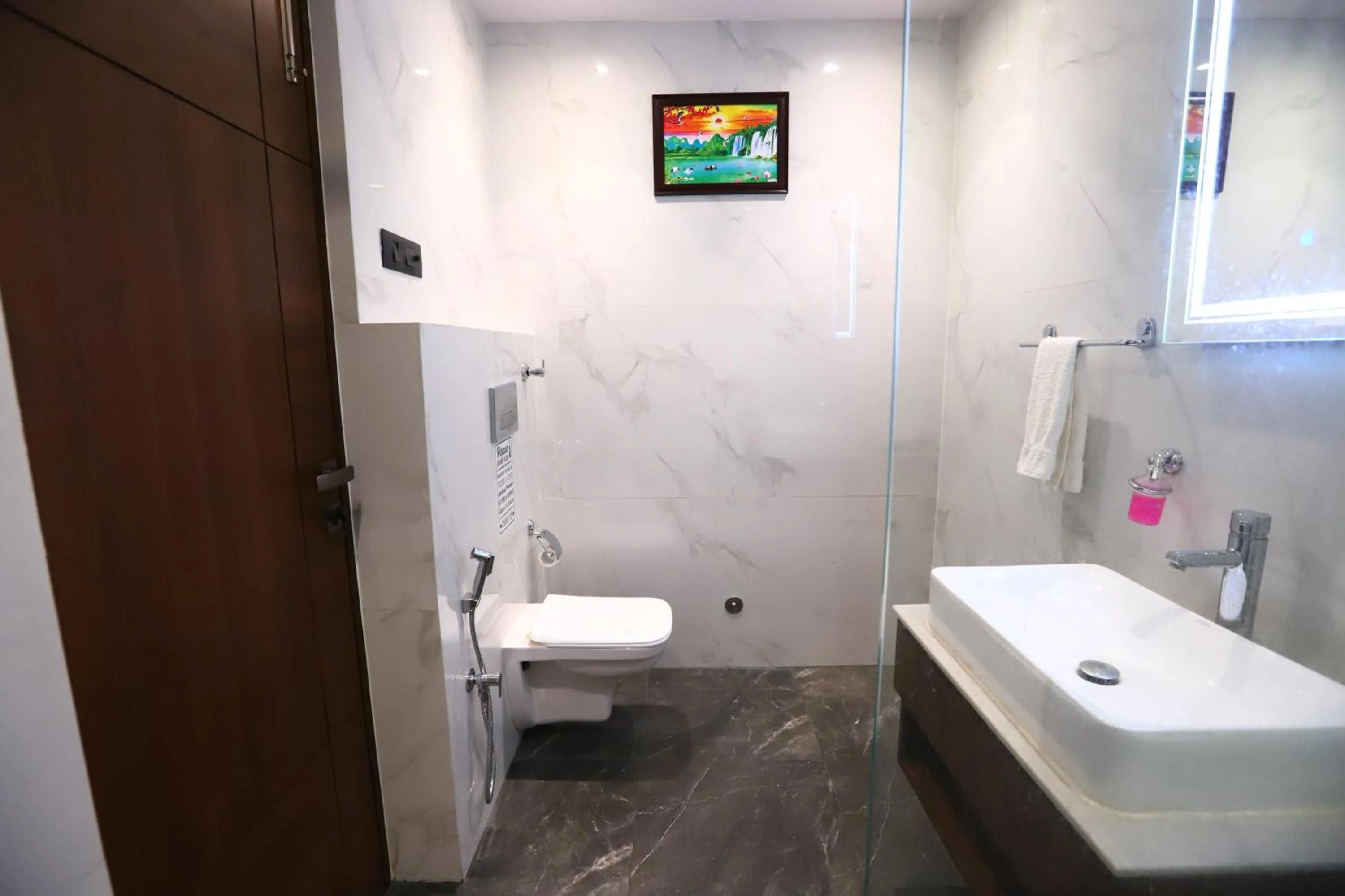 Bathroom in Sanca International Hotel in Patel Nagar Delhi
