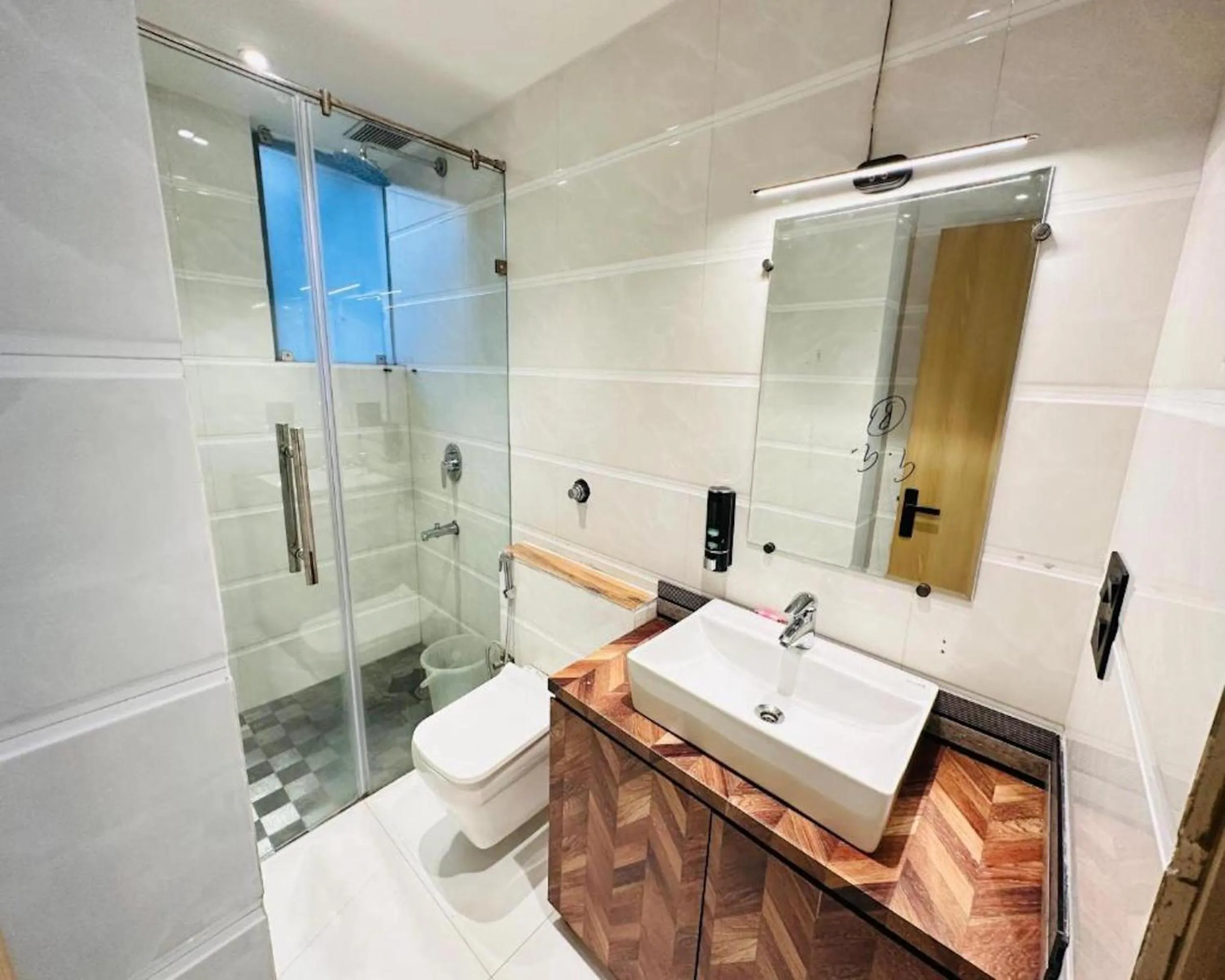 Bathroom in Sanca International Hotel in Patel Nagar Delhi