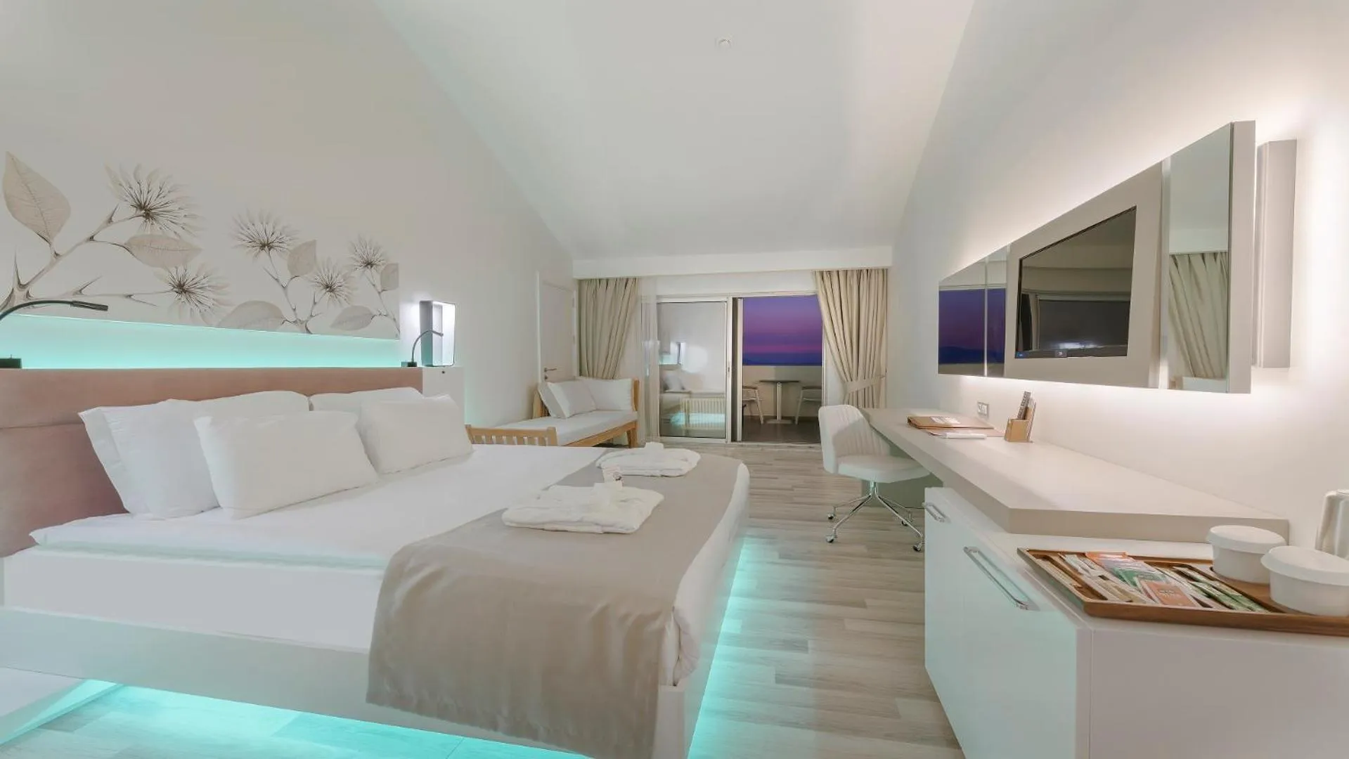 Balcony/Terrace, Bed in Flora Garden Ephesus Kusadasi - All Inclusive