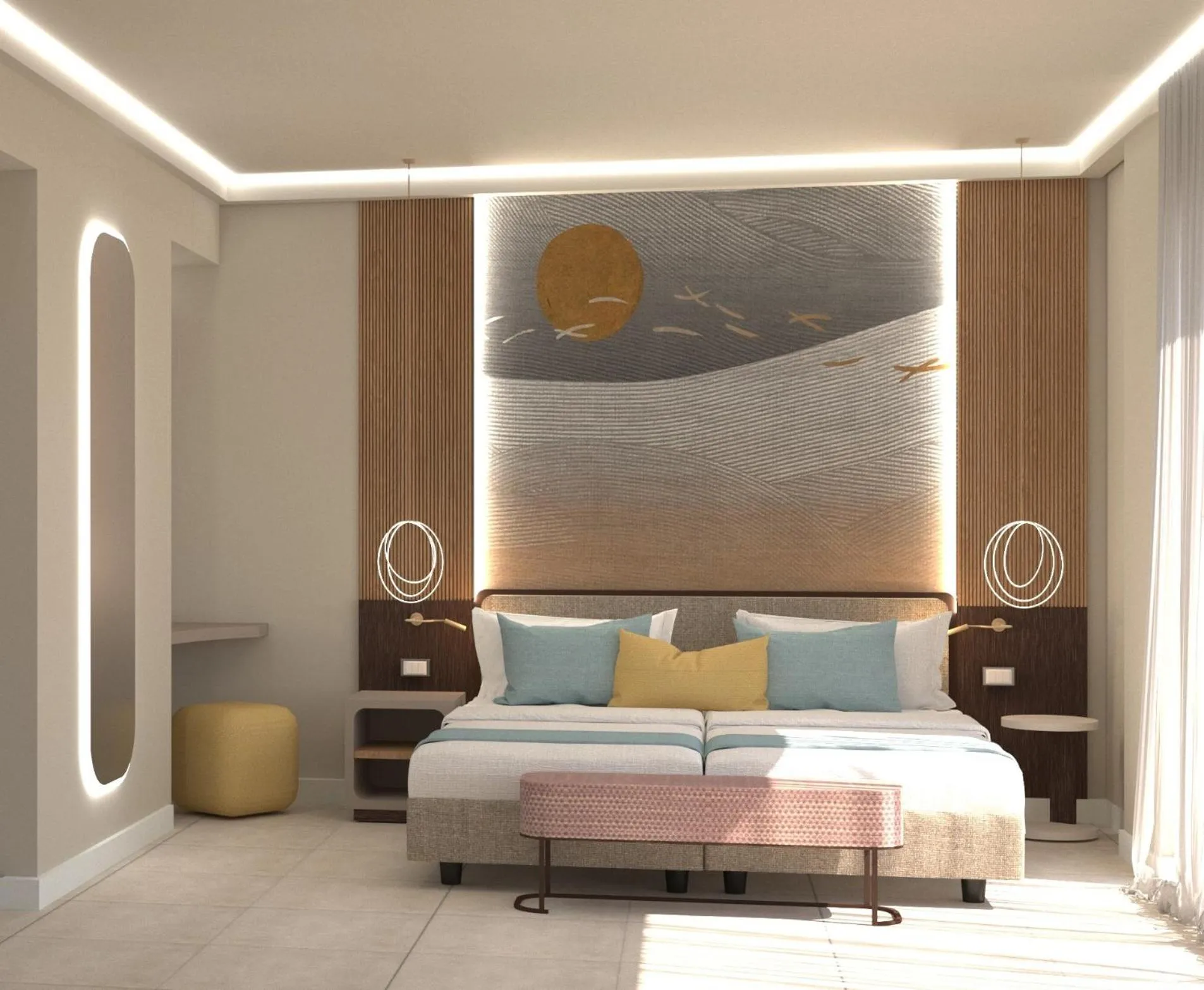 Bedroom, Bed in Hotel Tirreno