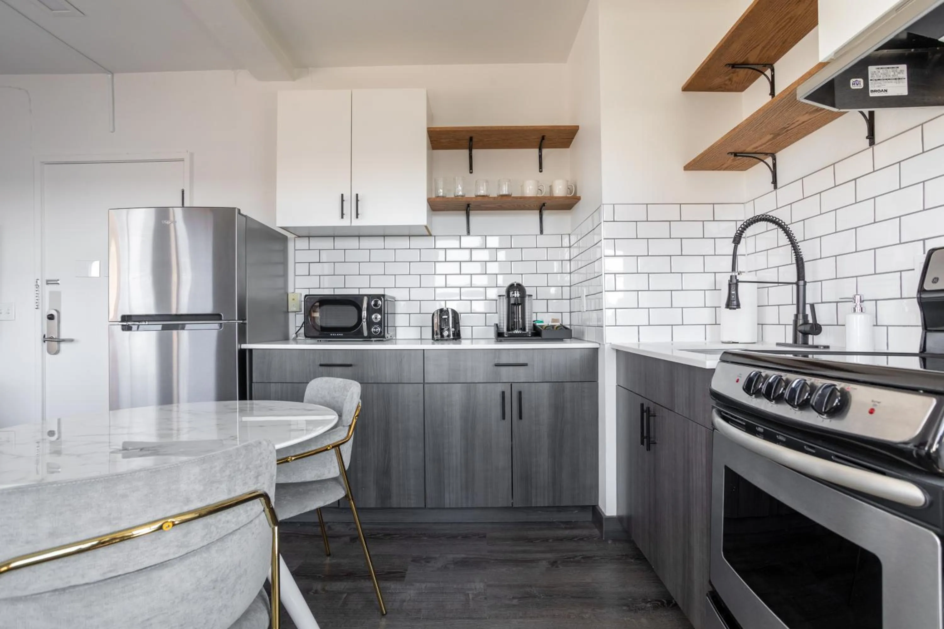 kitchen in Reside Seattle Downtown, a Wyndham Residence