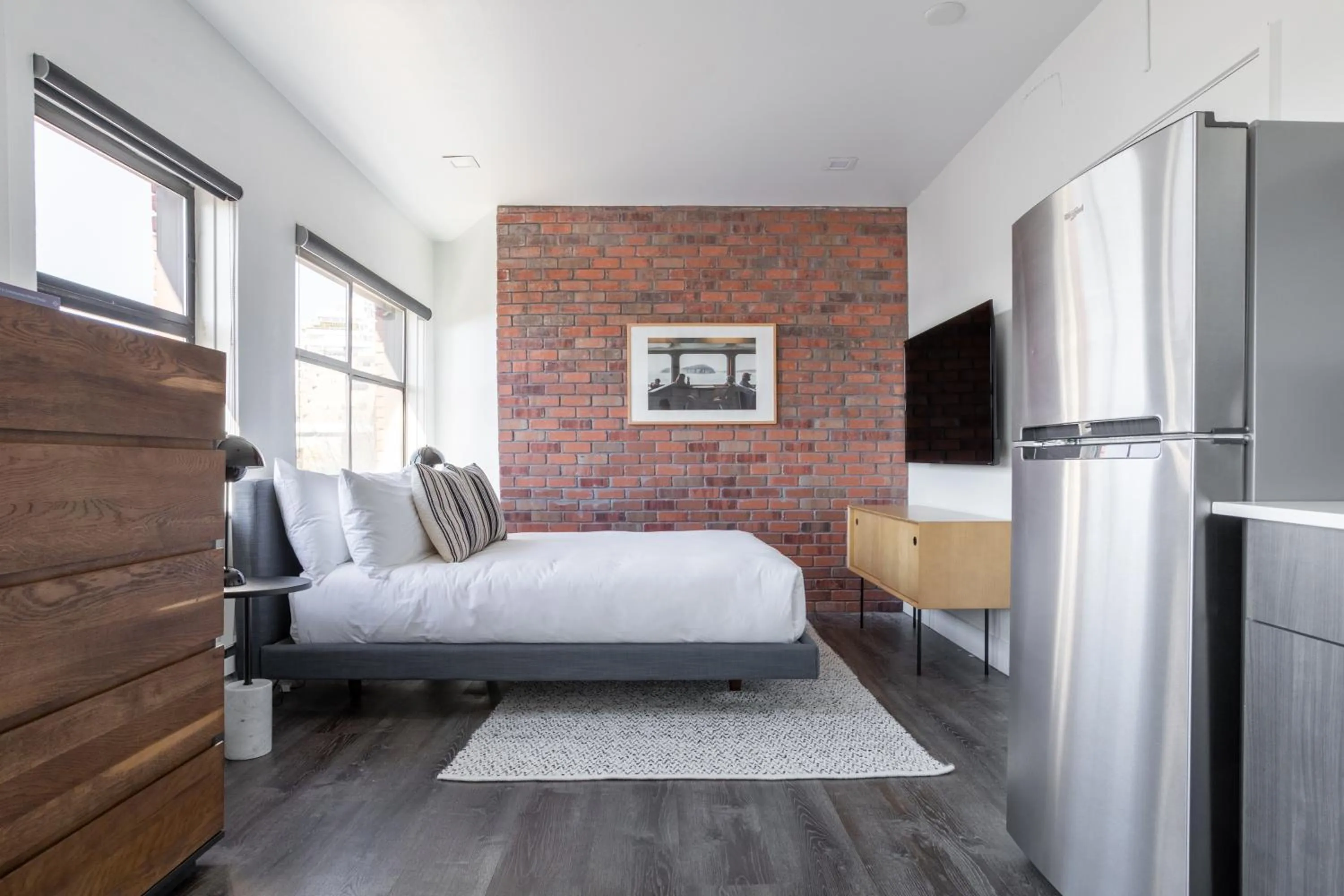 Bedroom, Bed in Reside Seattle Downtown, a Wyndham Residence