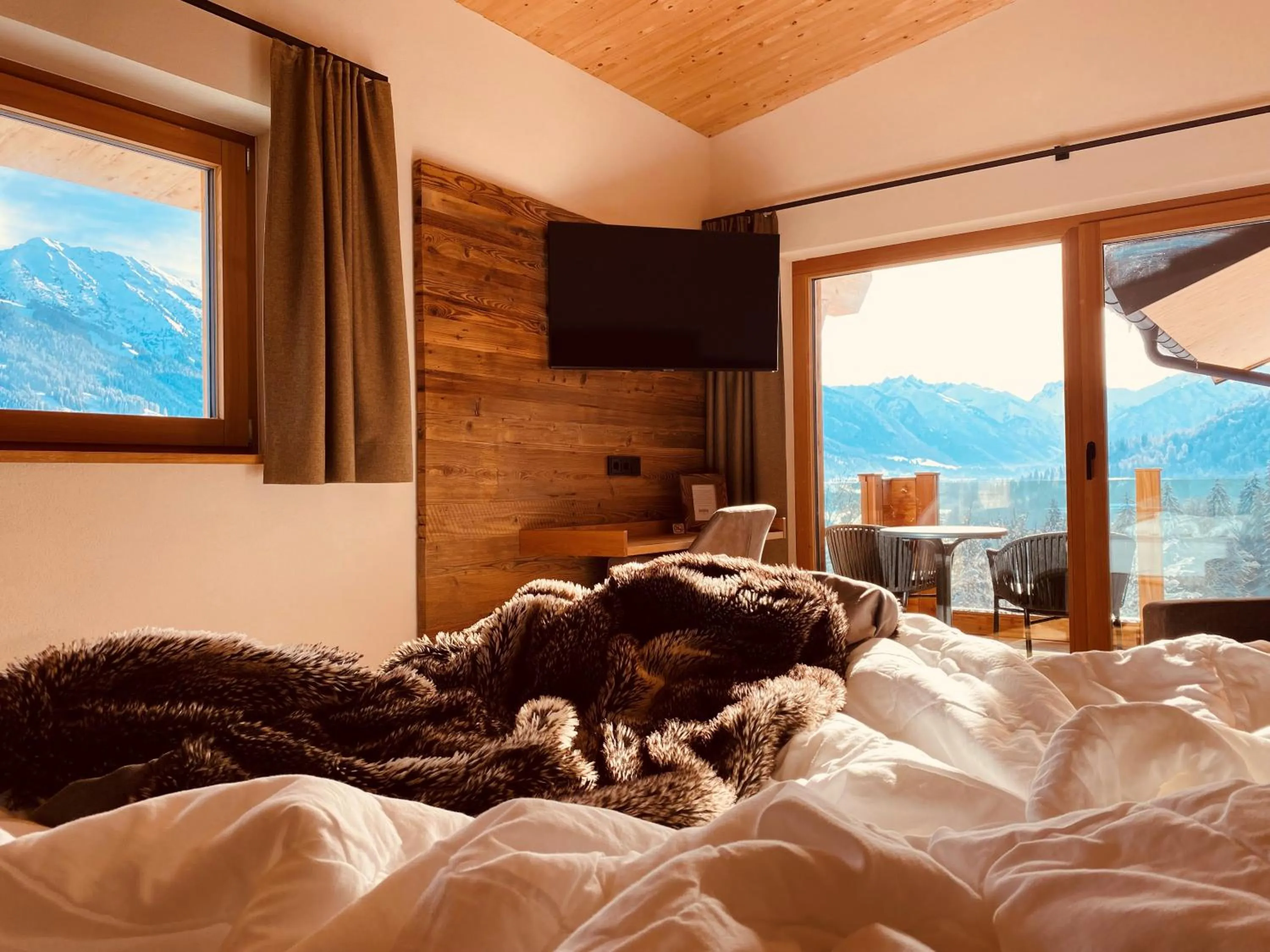 Bed in Hotel Bergflair