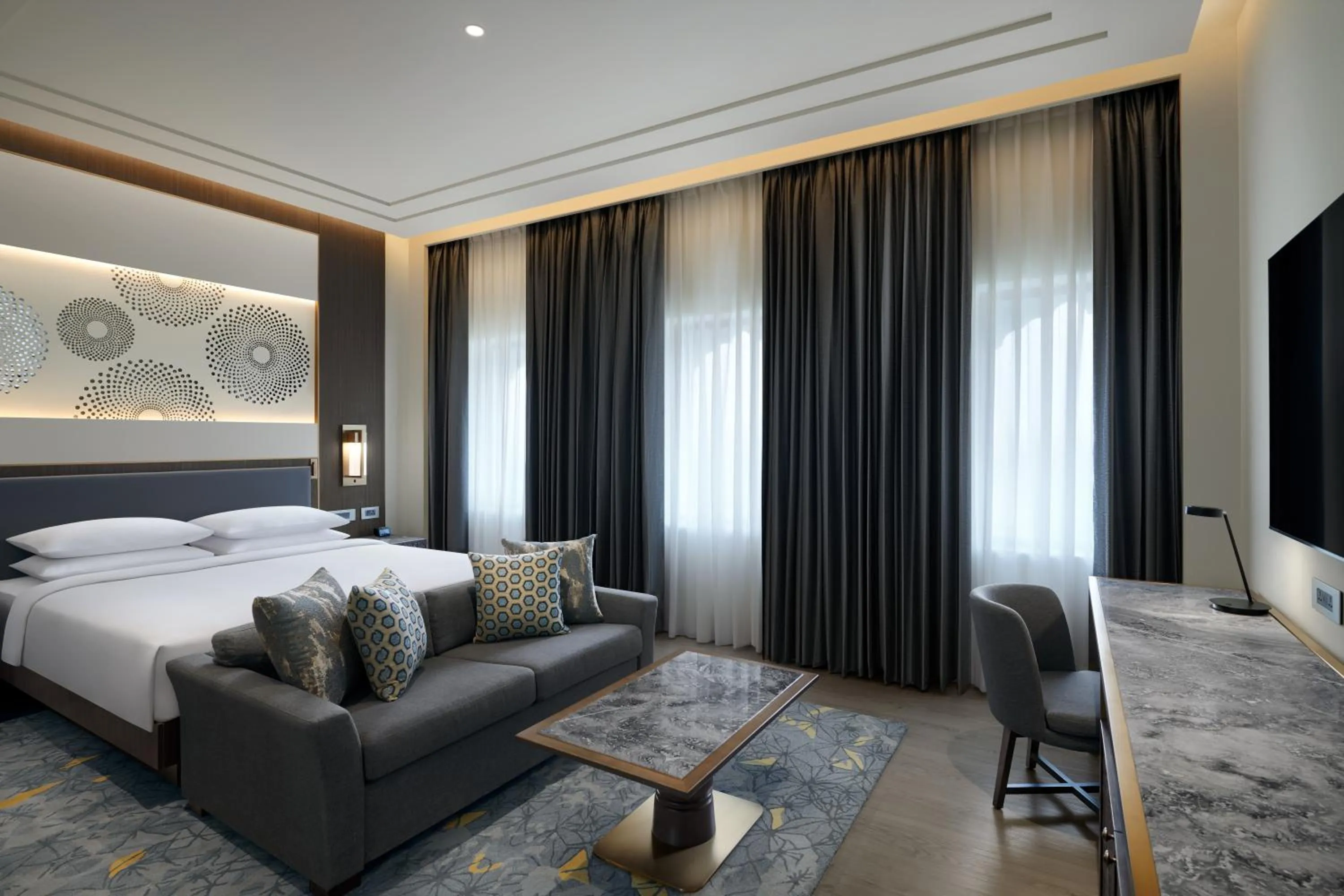 Photo of the whole room, Bed in Hyatt Regency Jaipur Mansarovar