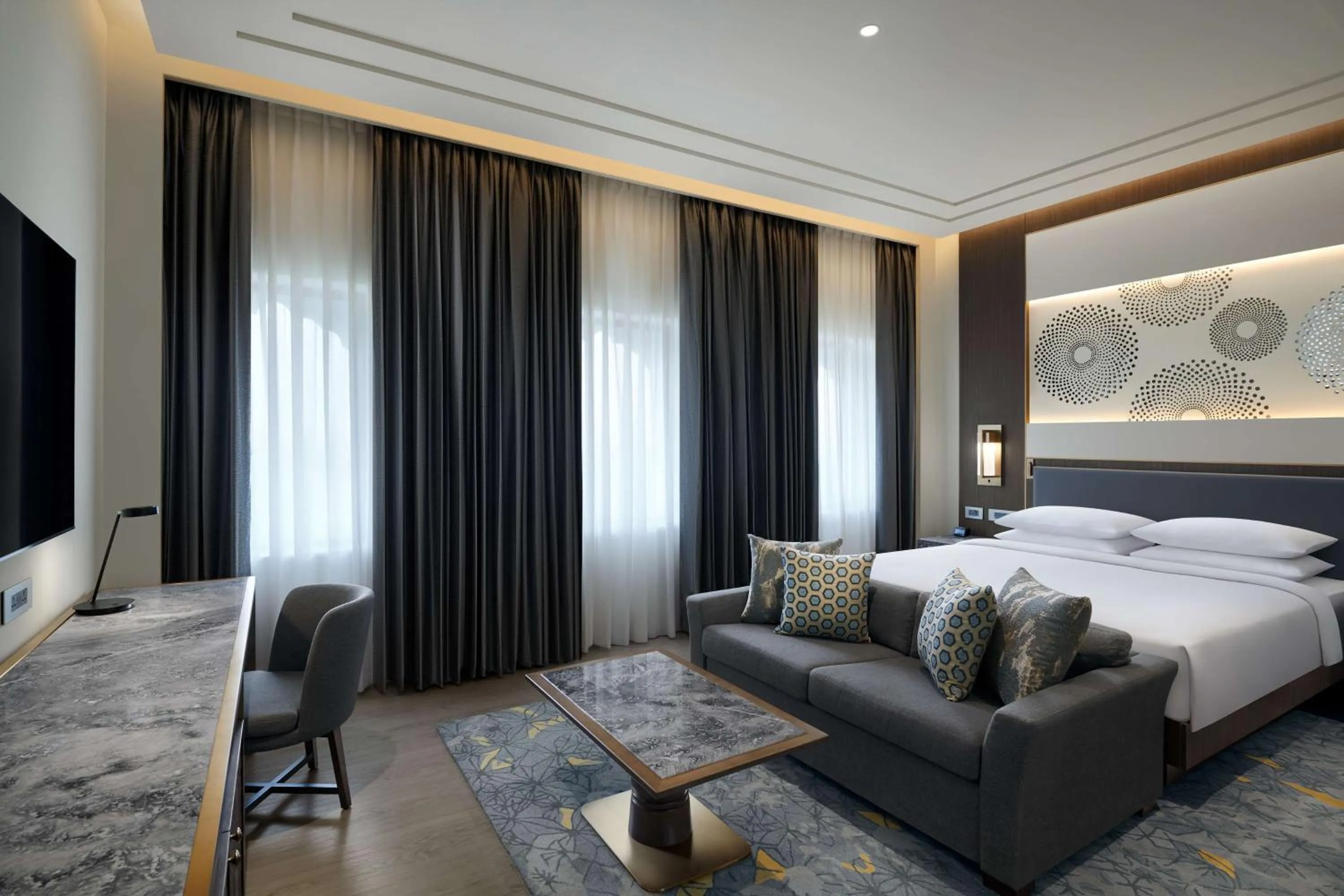 Photo of the whole room, Bed in Hyatt Regency Jaipur Mansarovar