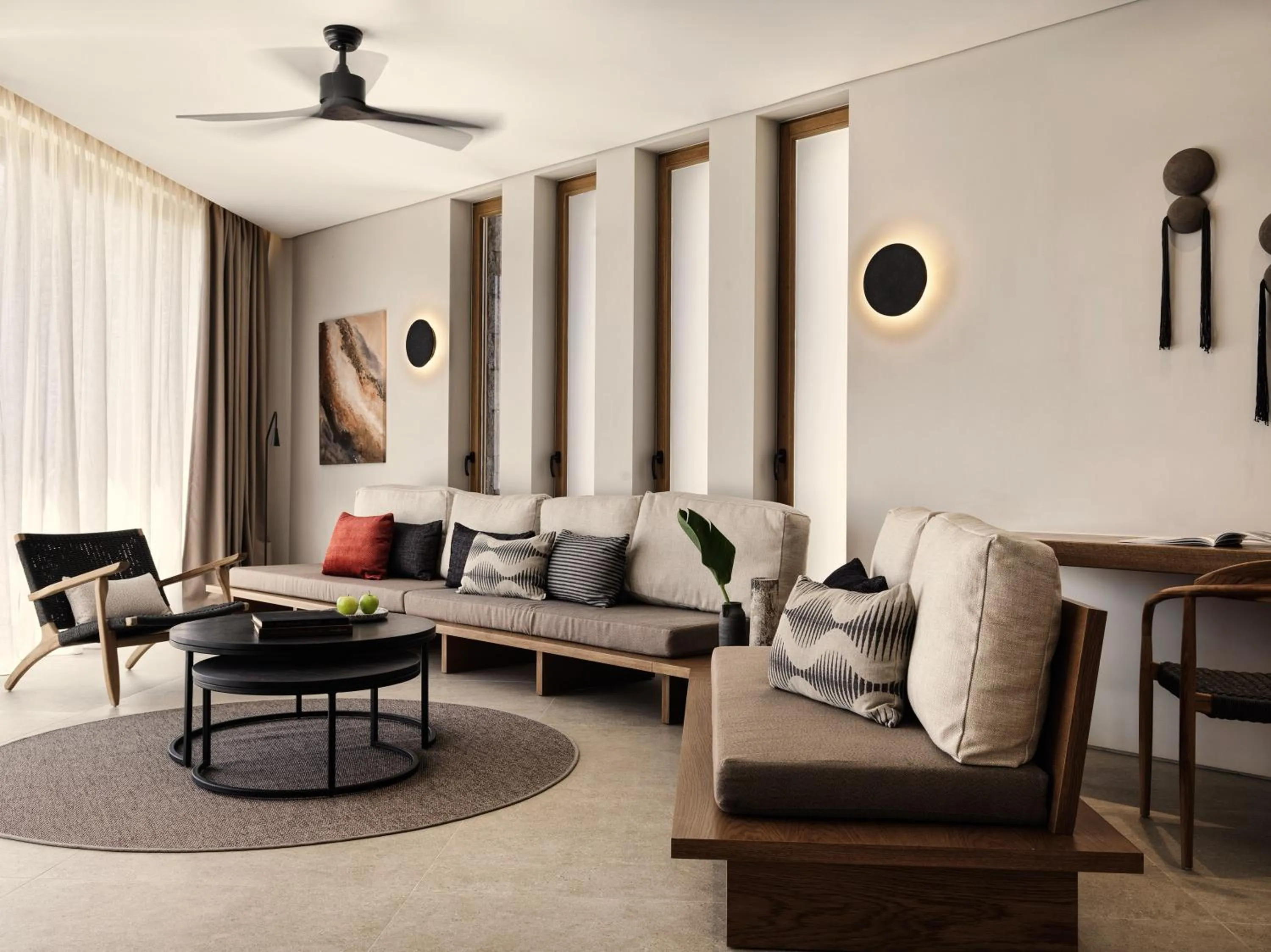 Living room in Magma Resort Santorini, In The Unbound Collection By Hyatt