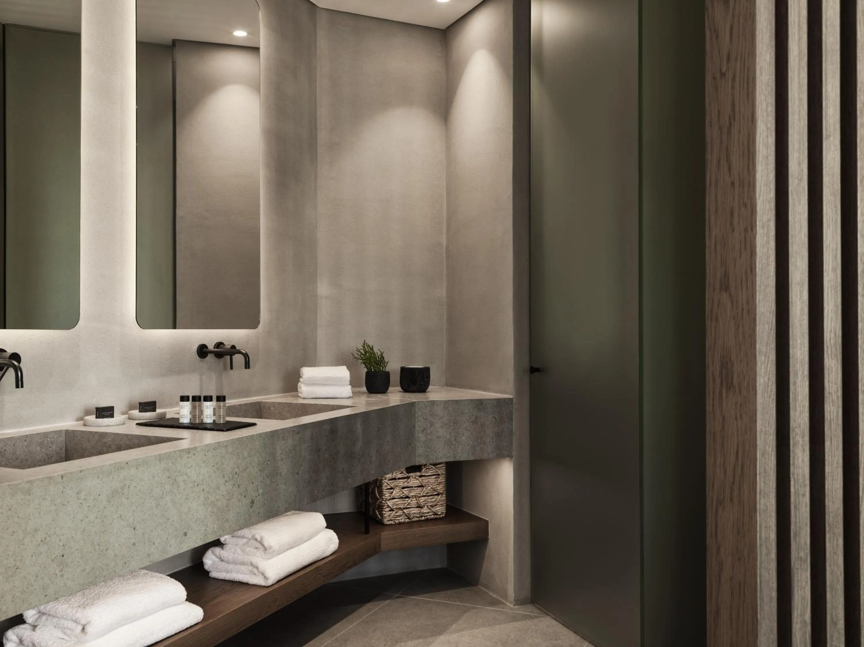 Bathroom in Magma Resort Santorini, In The Unbound Collection By Hyatt