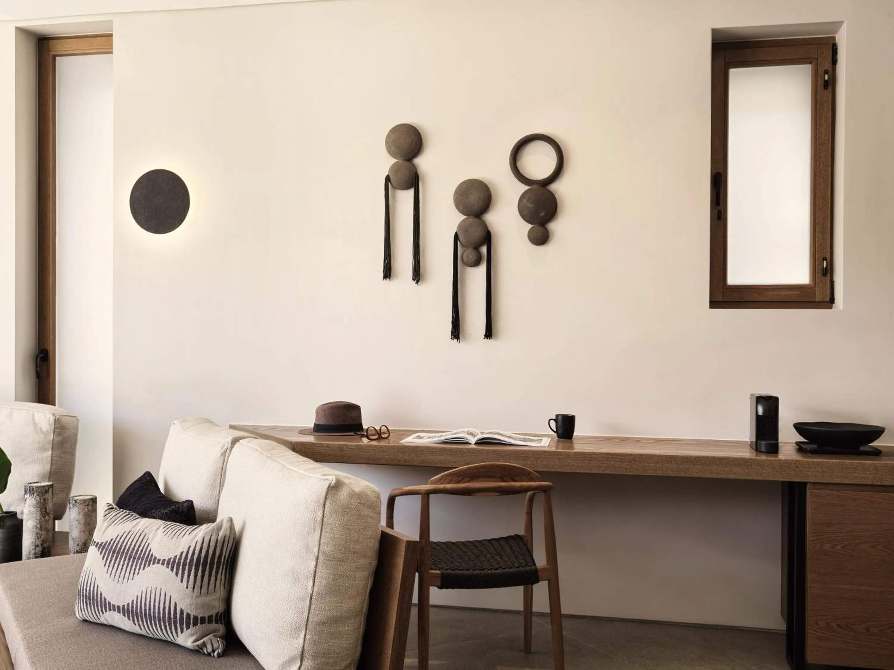 Living room in Magma Resort Santorini, In The Unbound Collection By Hyatt