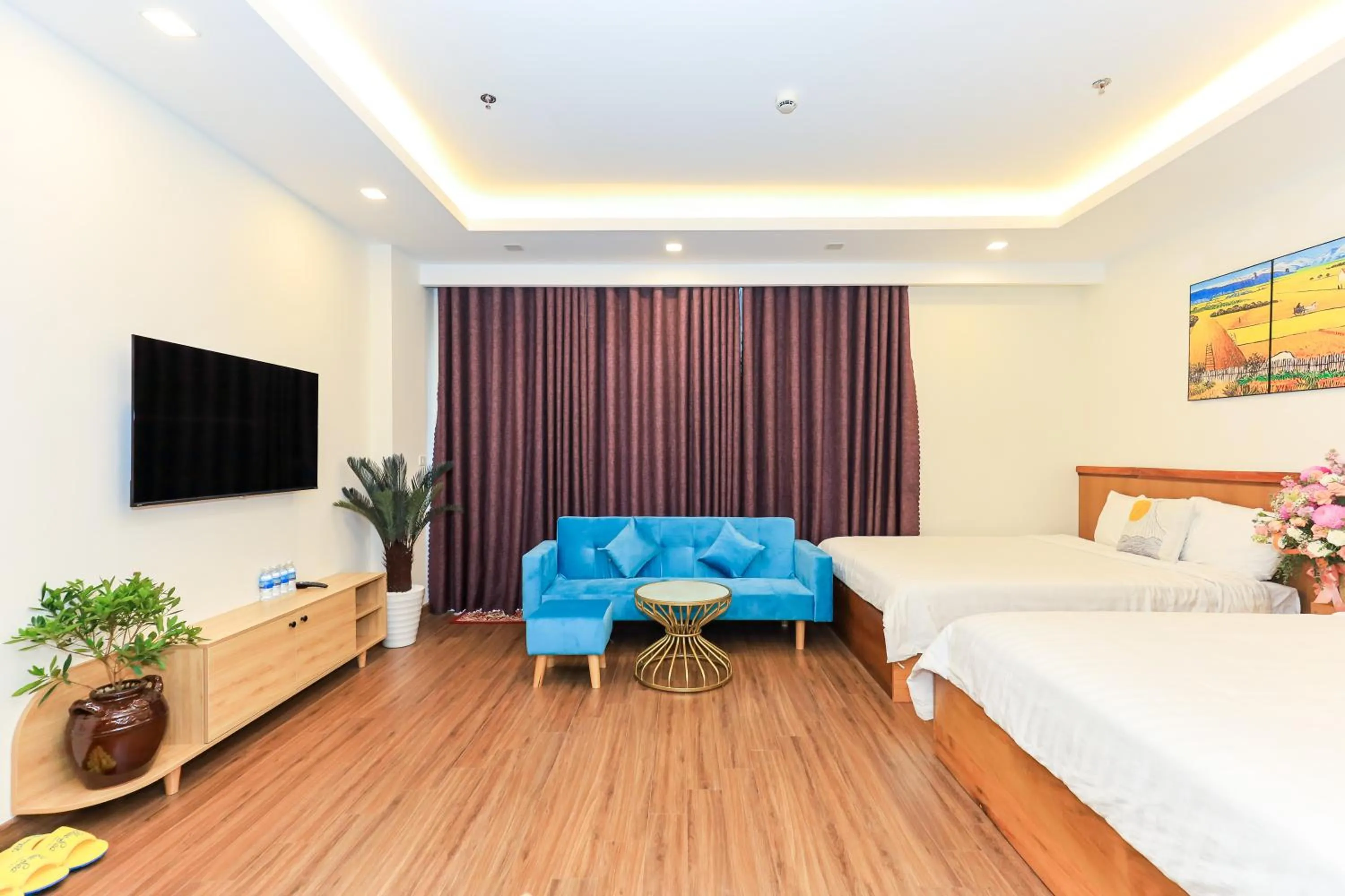 Communal lounge/ TV room, Bed in FLC Sea Tower Quy Nhon -Tran Apartment