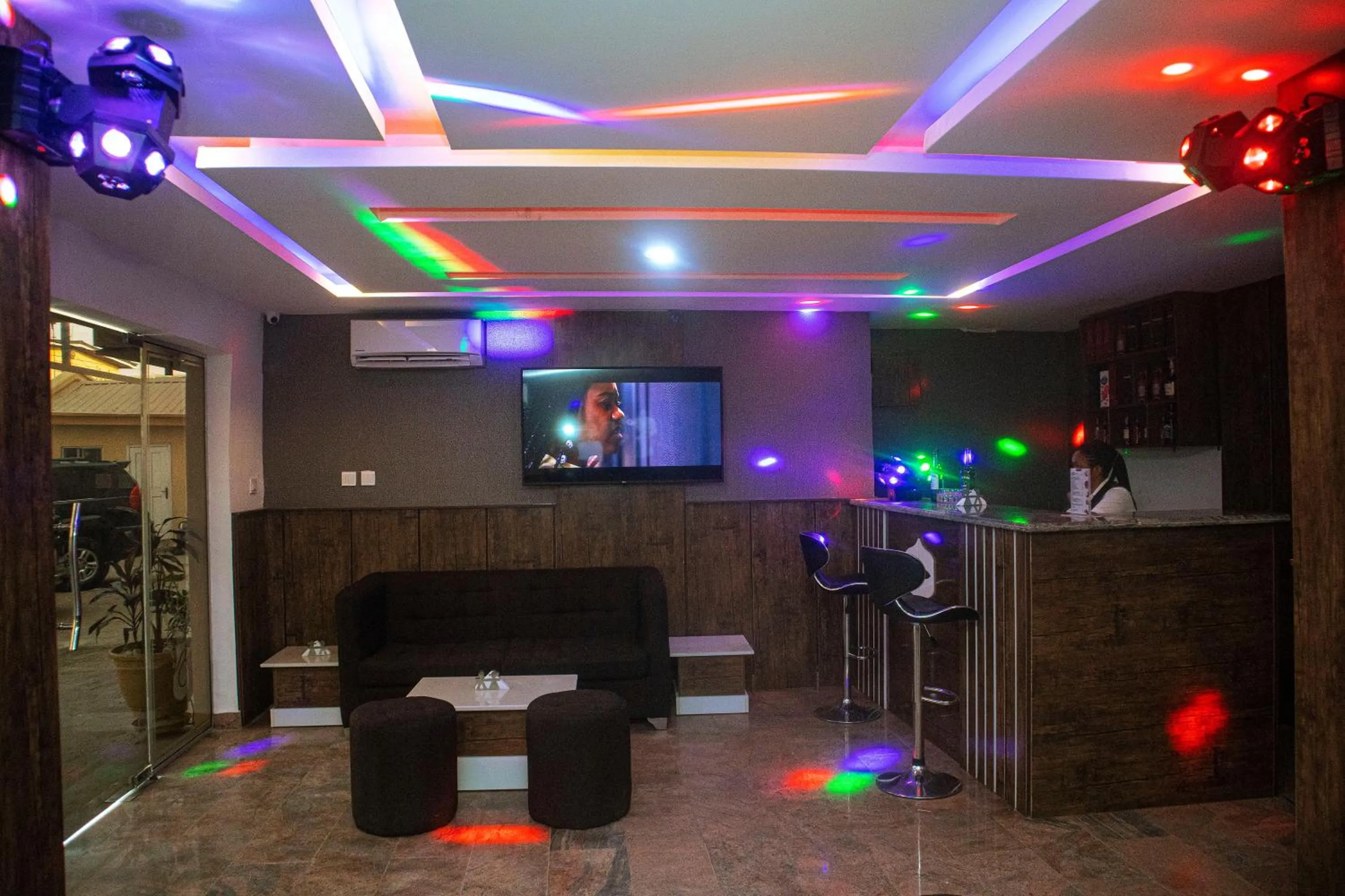Communal lounge/ TV room in Presken Hotel Fajodd-4, Allen, Ikeja, Lagos