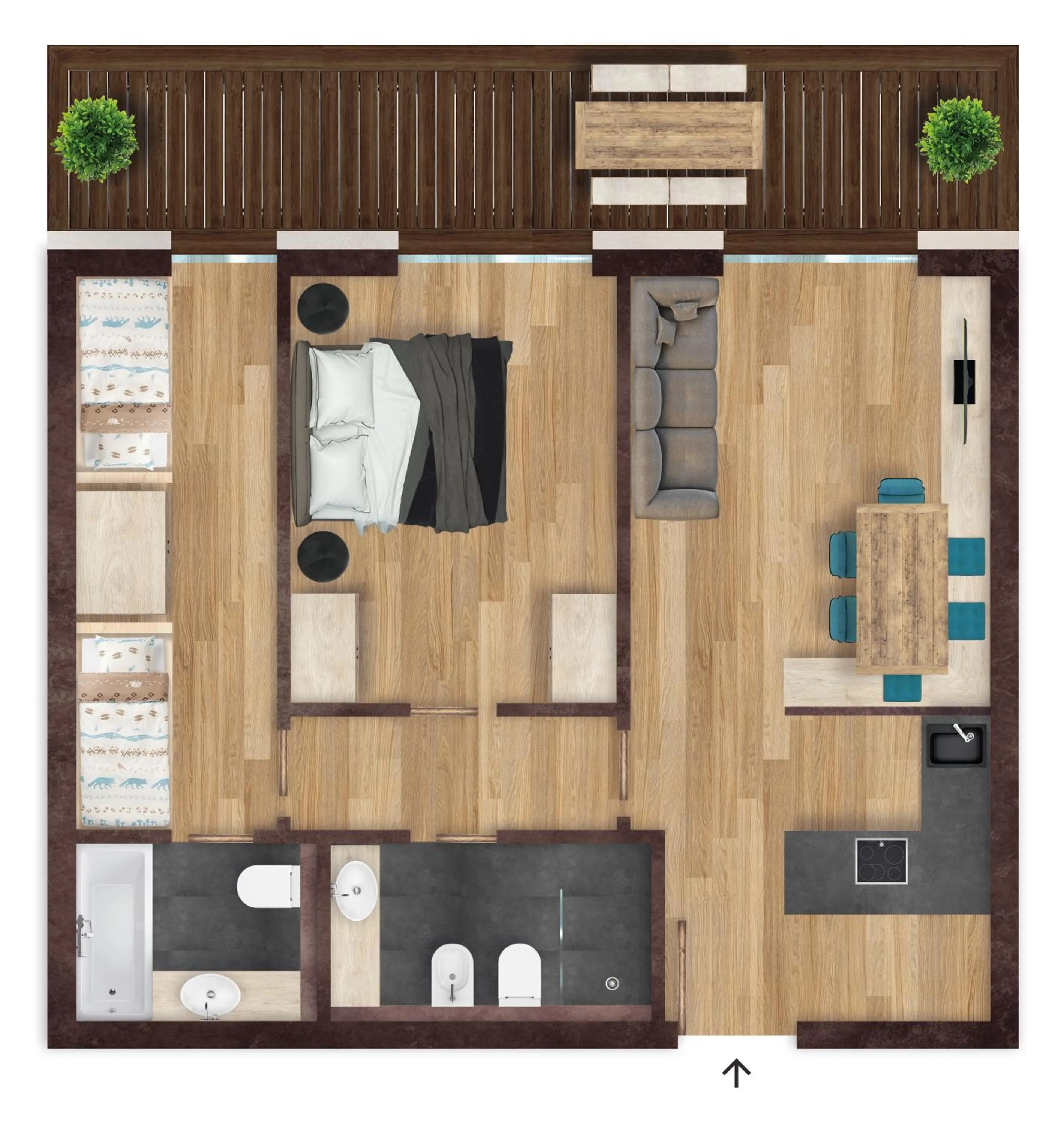 Floor plan in Movi Family Apart-Hotel ****s