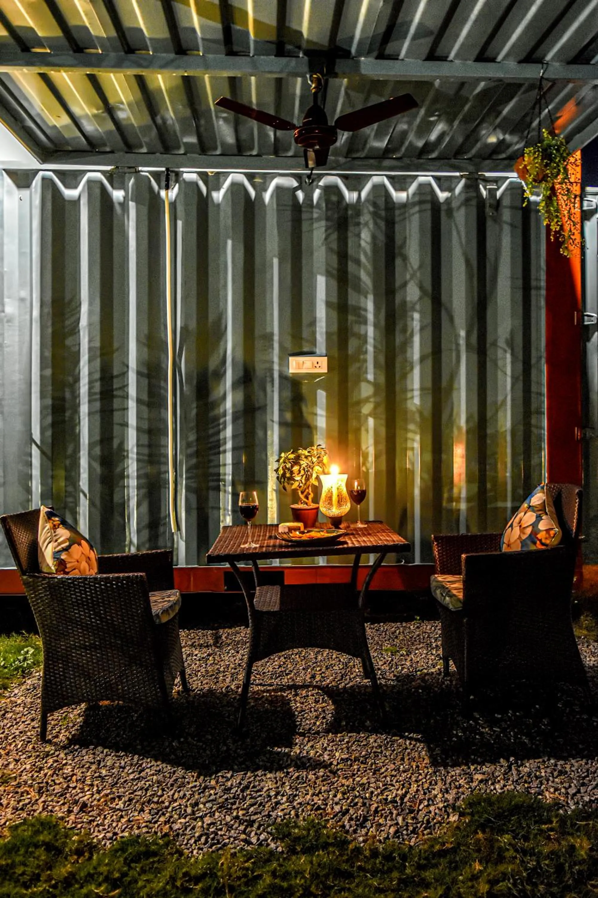 Seating area in Tree of Life Ecotainers Agra