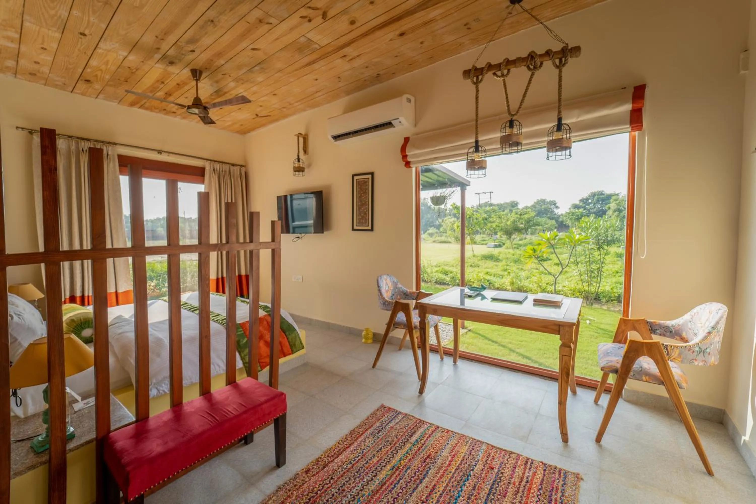 View (from property/room), Bed in Tree of Life Ecotainers Agra