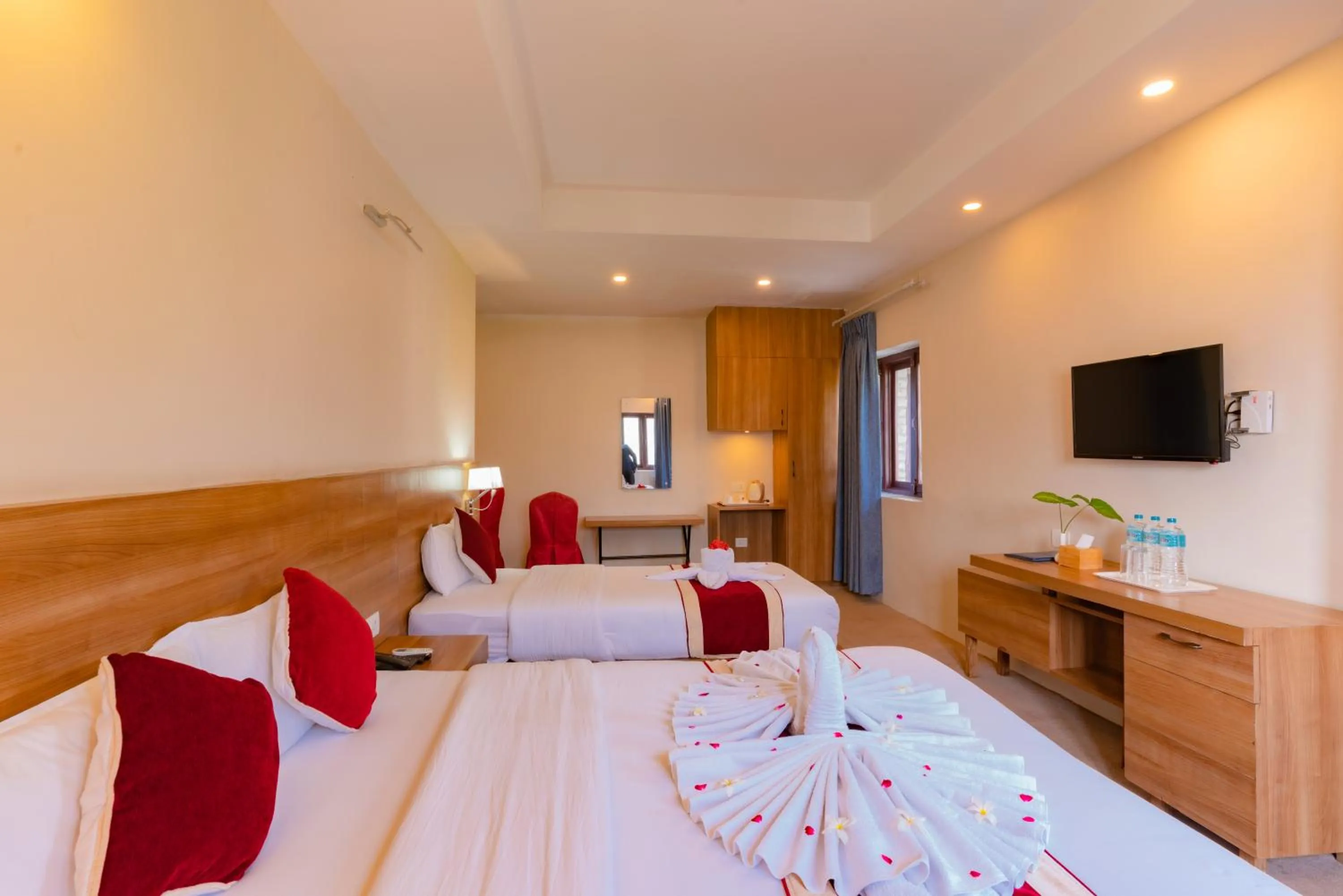 Bed in Siddhartha Resort, Chisapani