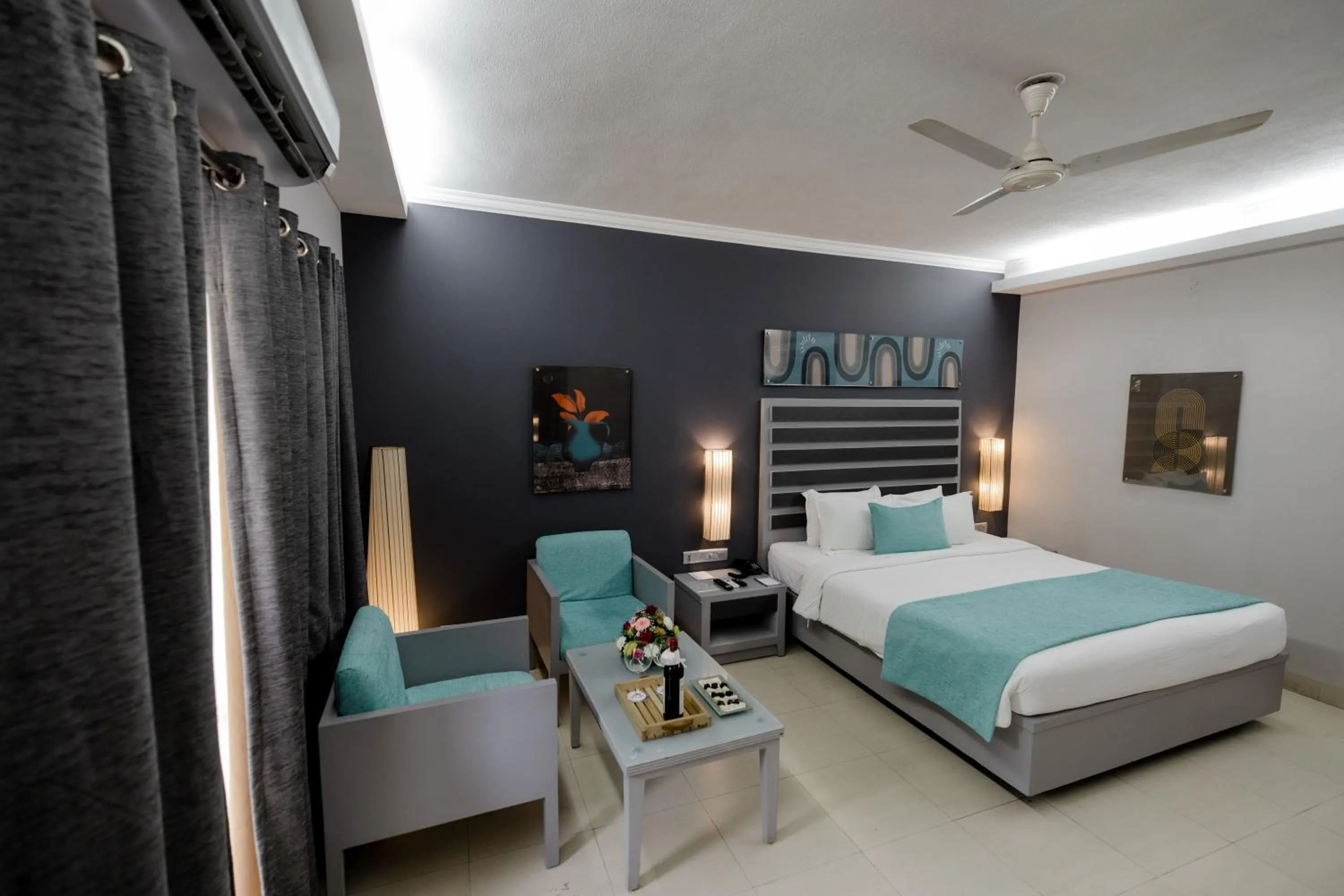 Pool view, Bed in Regenta Baywatch Resort, Goa